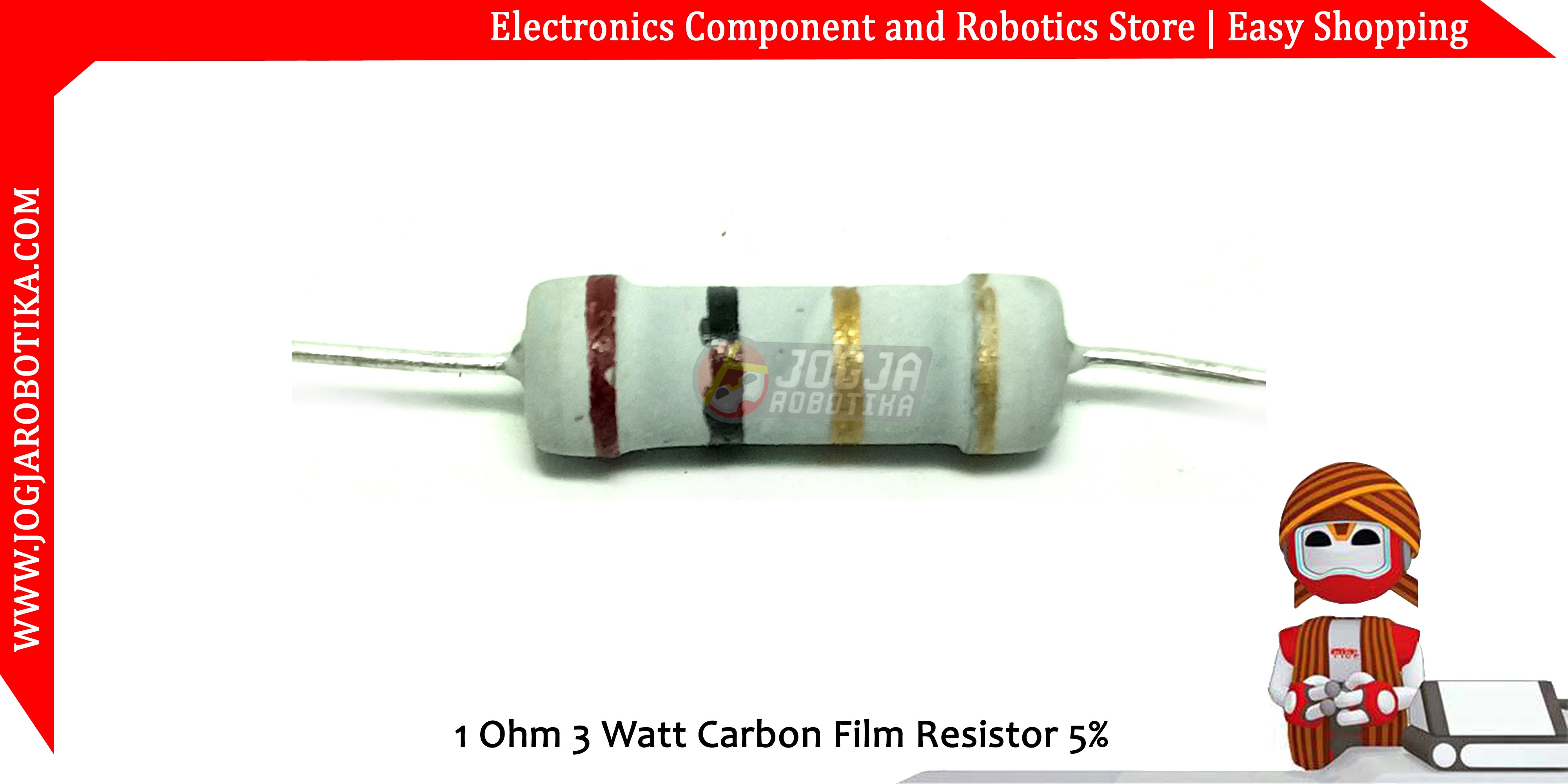 1 Ohm 3 Watt Carbon Film Resistor