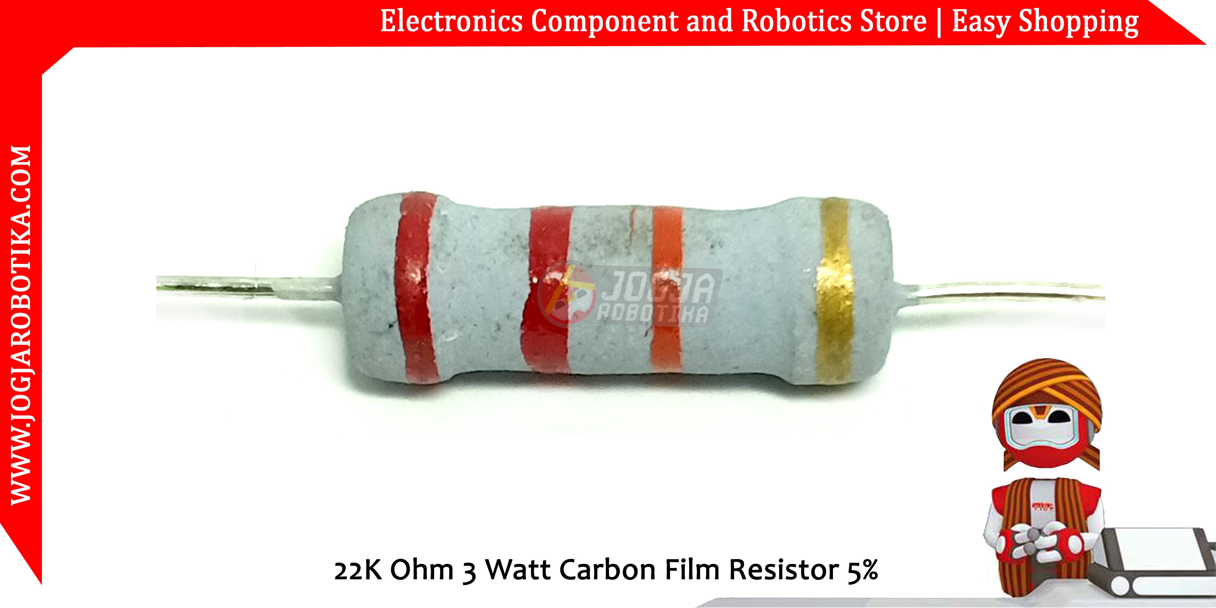 22K Ohm 3 Watt Carbon Film Resistor