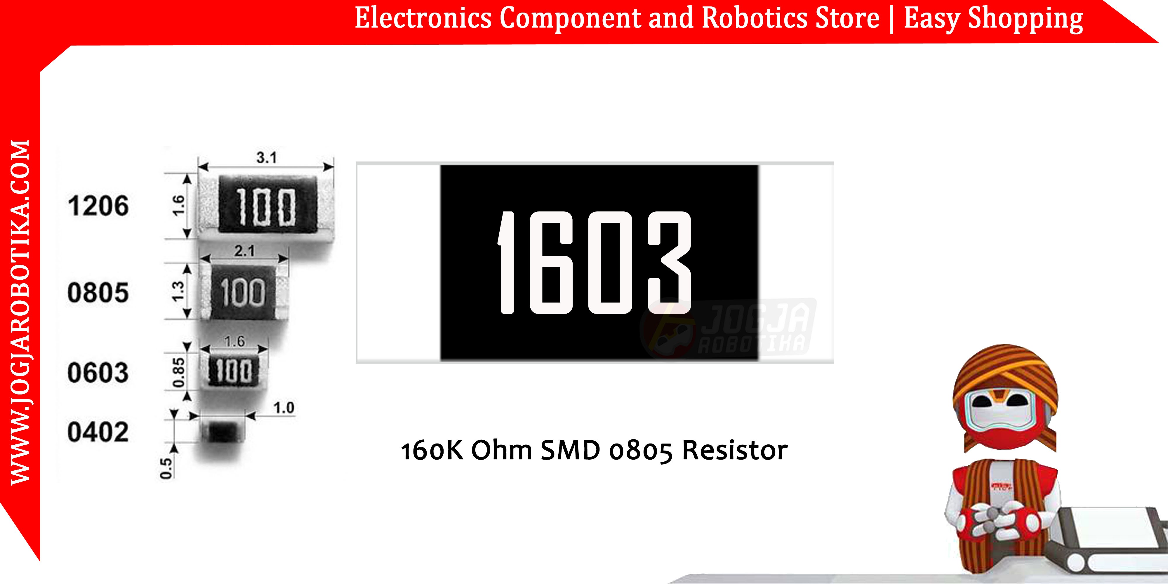 160K Ohm SMD0805 Resistor
