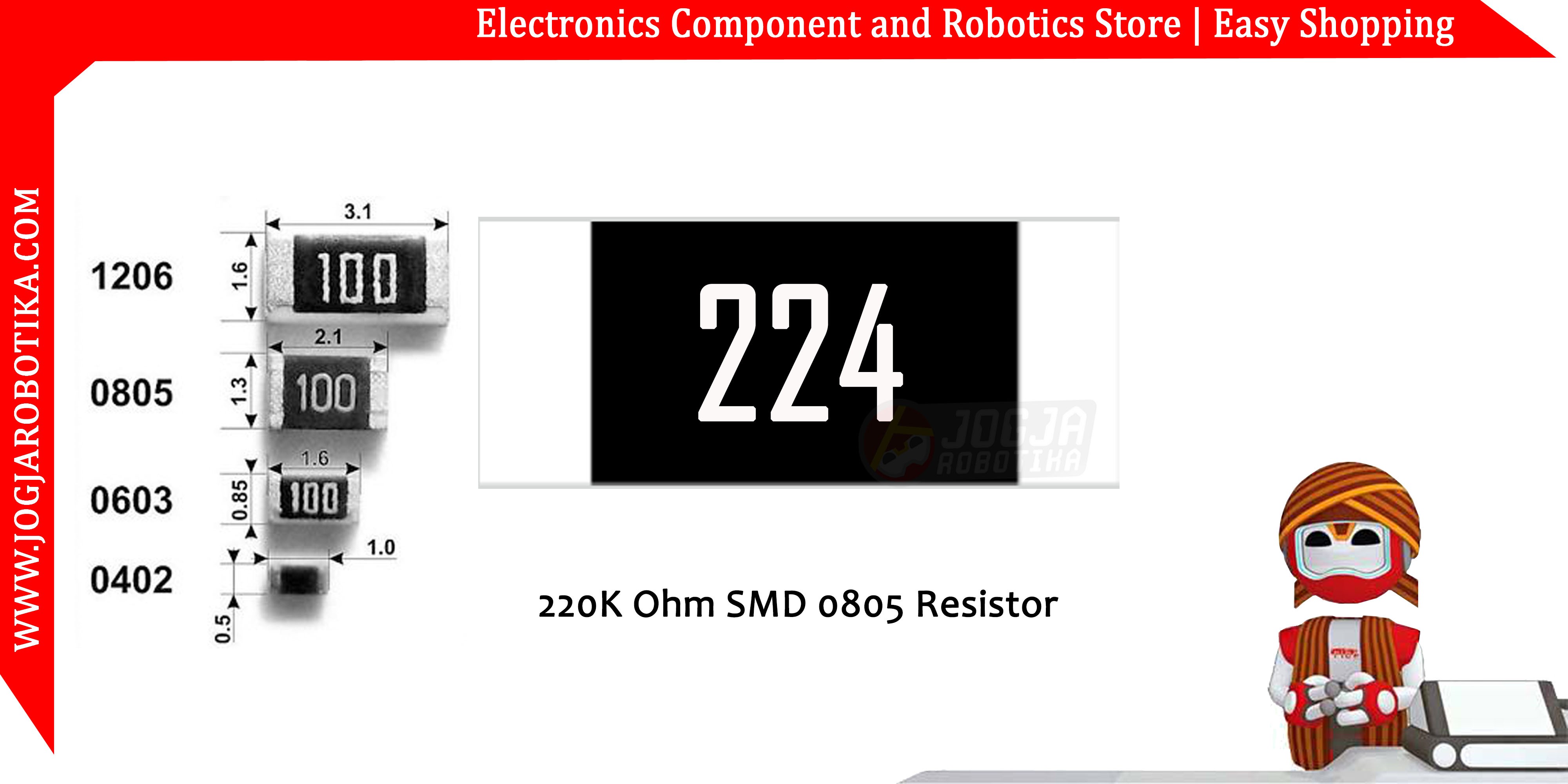 220K Ohm SMD0805 Resistor