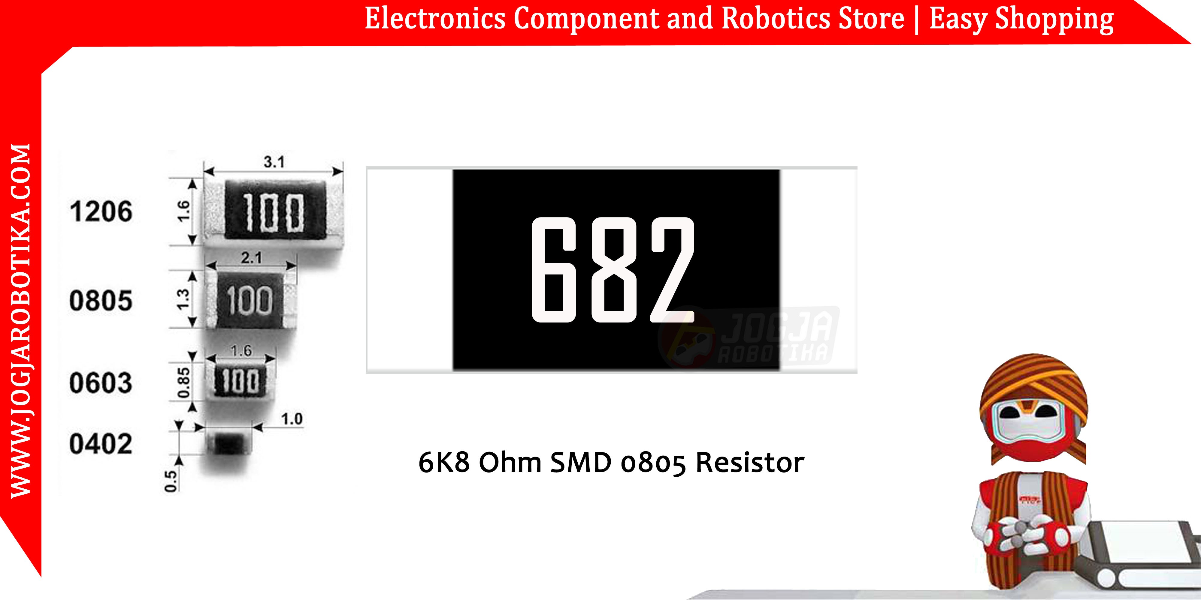 6K8 Ohm SMD0805 Resistor