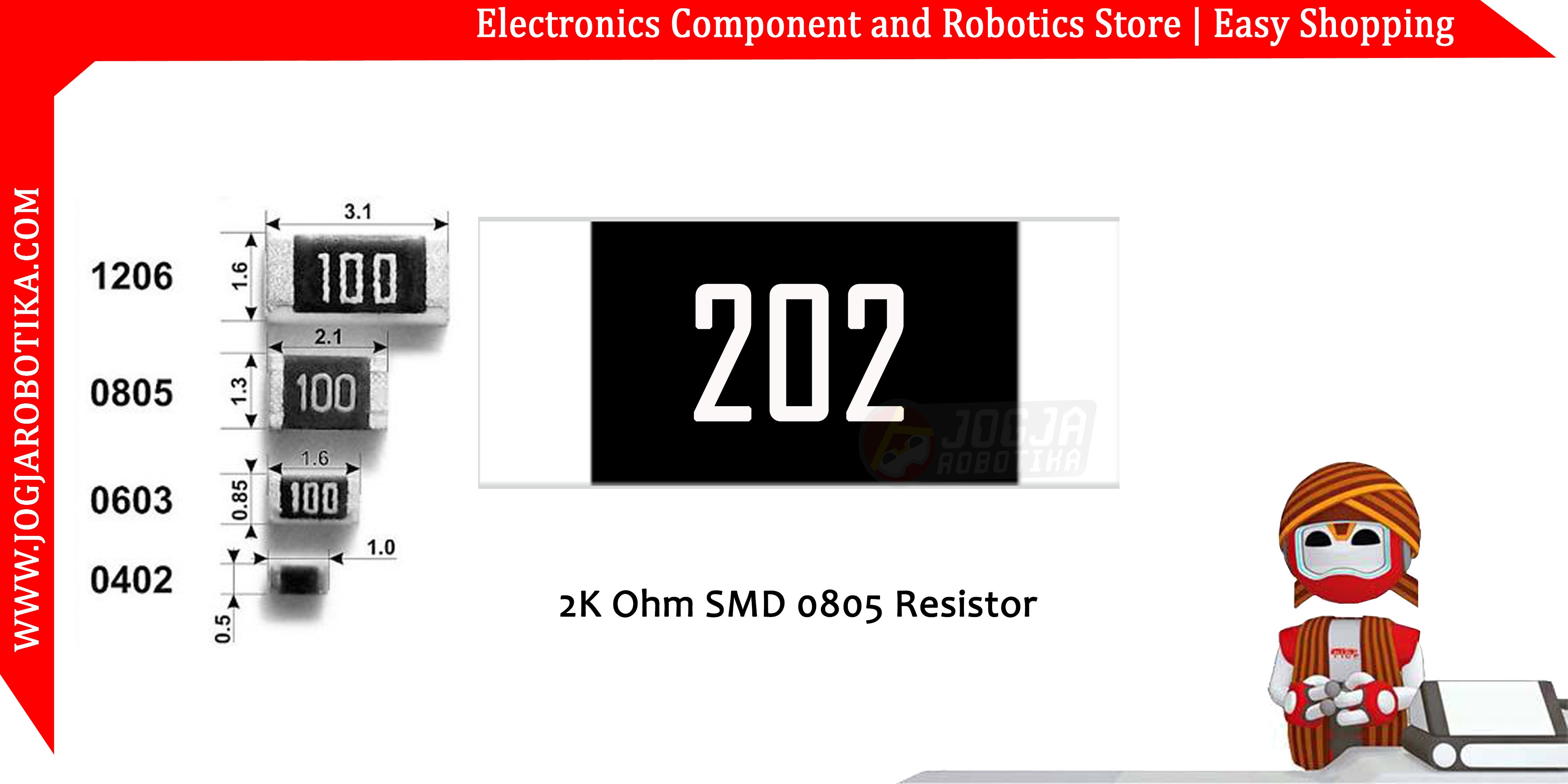 2K Ohm SMD0805 Resistor