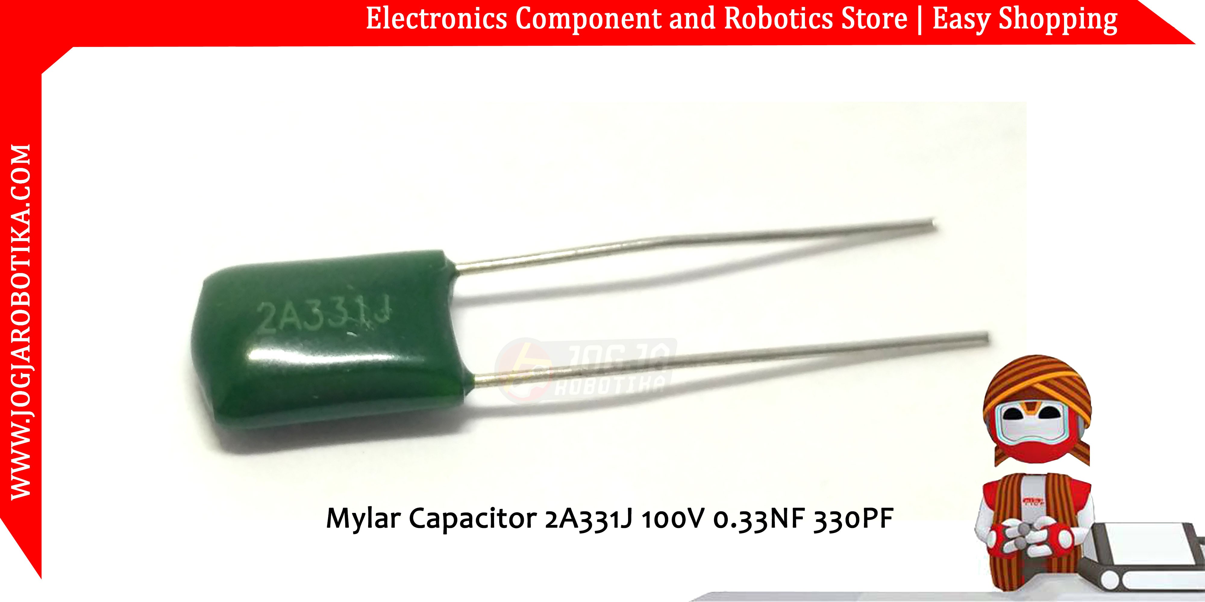 Mylar Capacitor 2A331J 100V 0.33NF 330PF