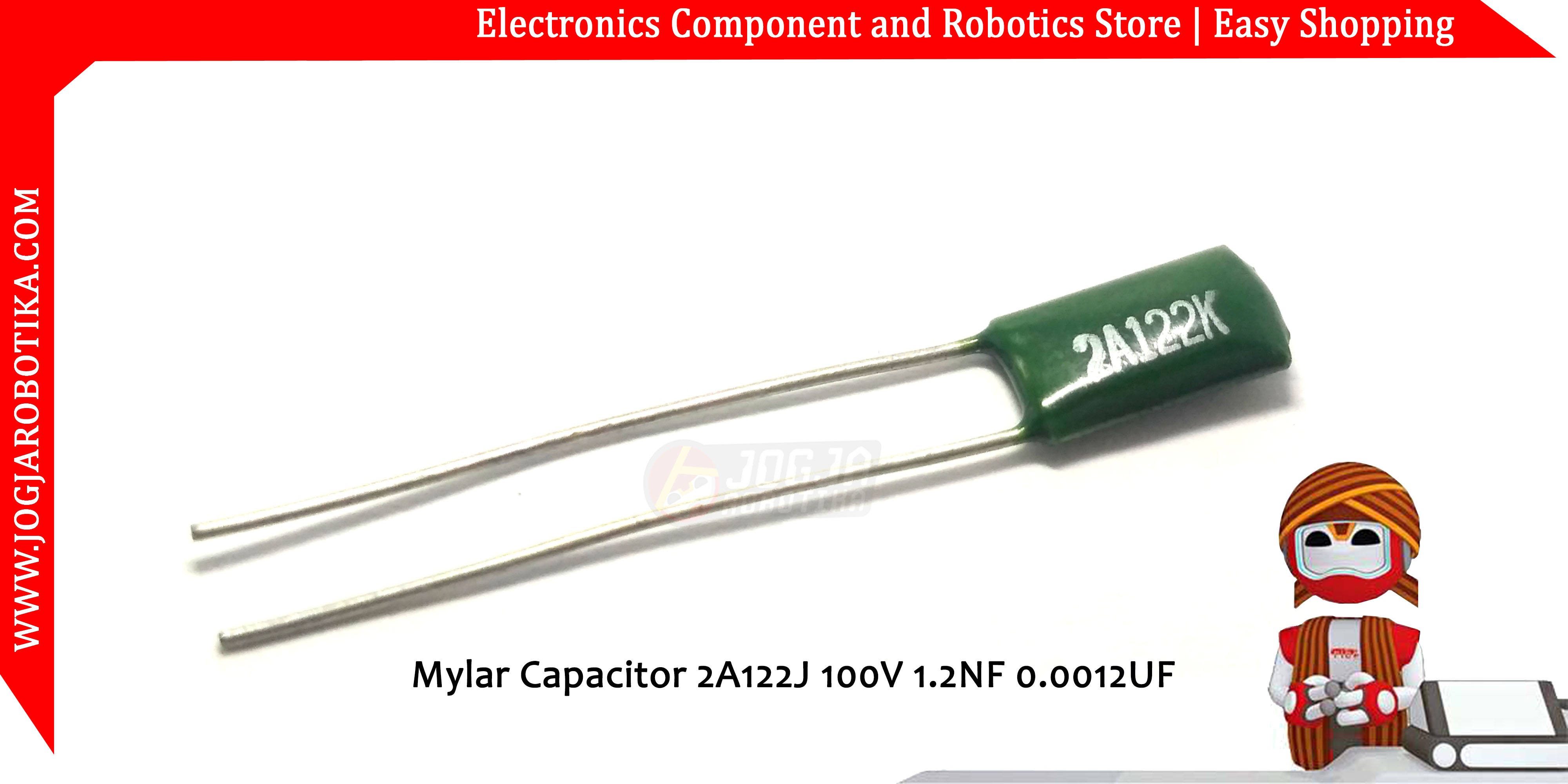 Mylar Capacitor 2A122J 100V 1.2NF 0.0012UF