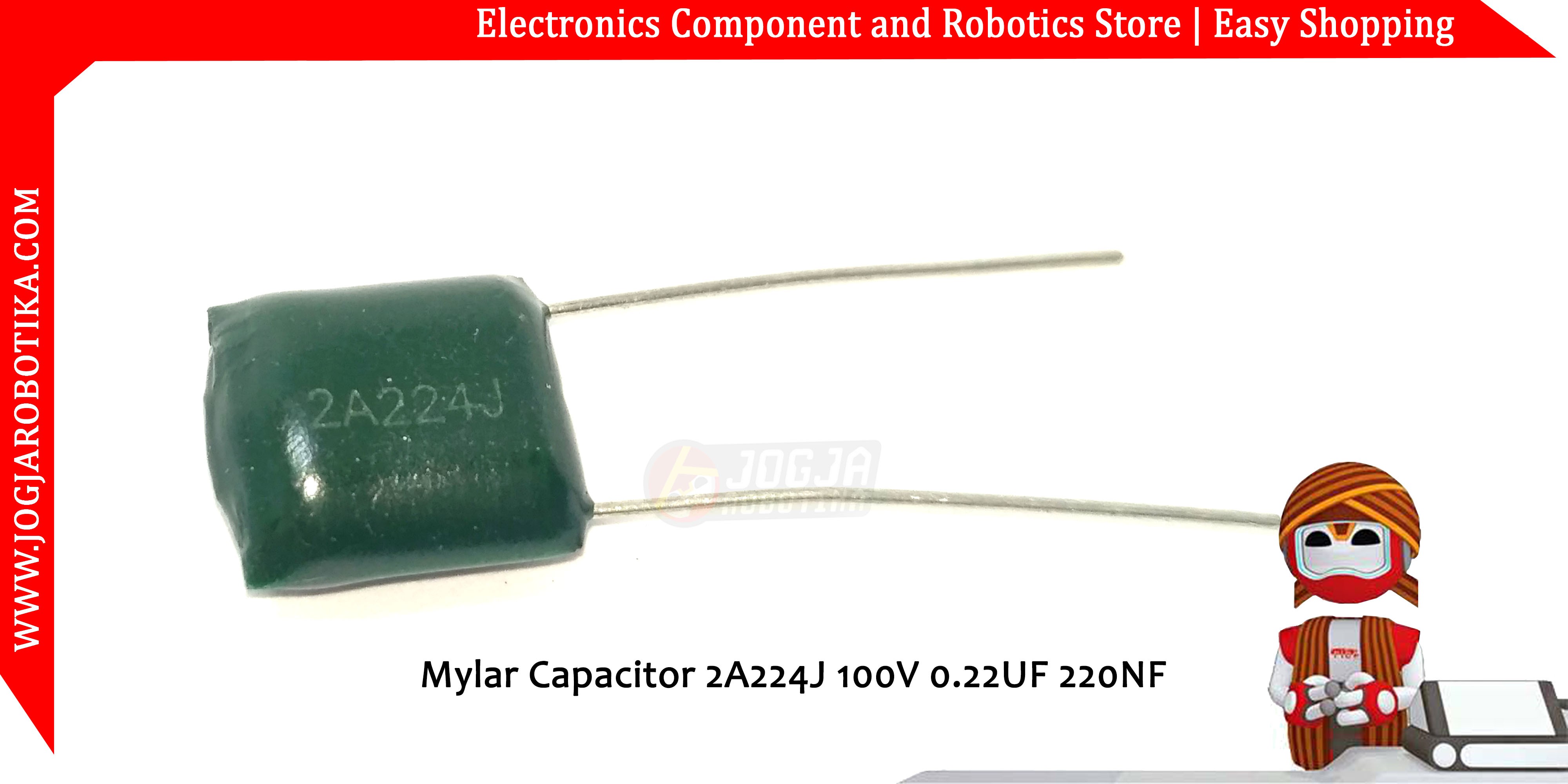 Mylar Capacitor 2A224J 100V 0.22UF 220NF