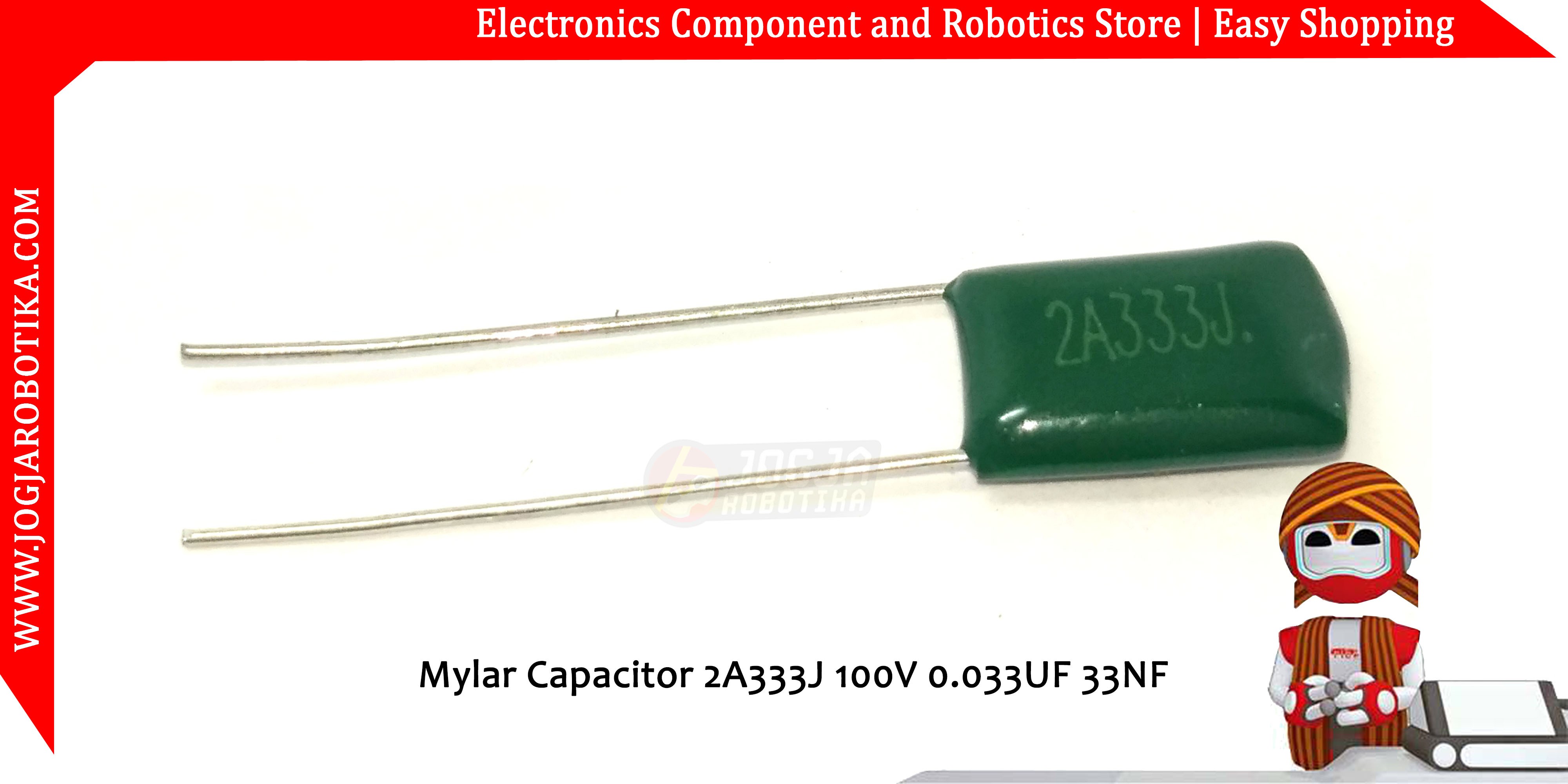 Mylar Capacitor 2A333J 100V 0.033UF 33NF