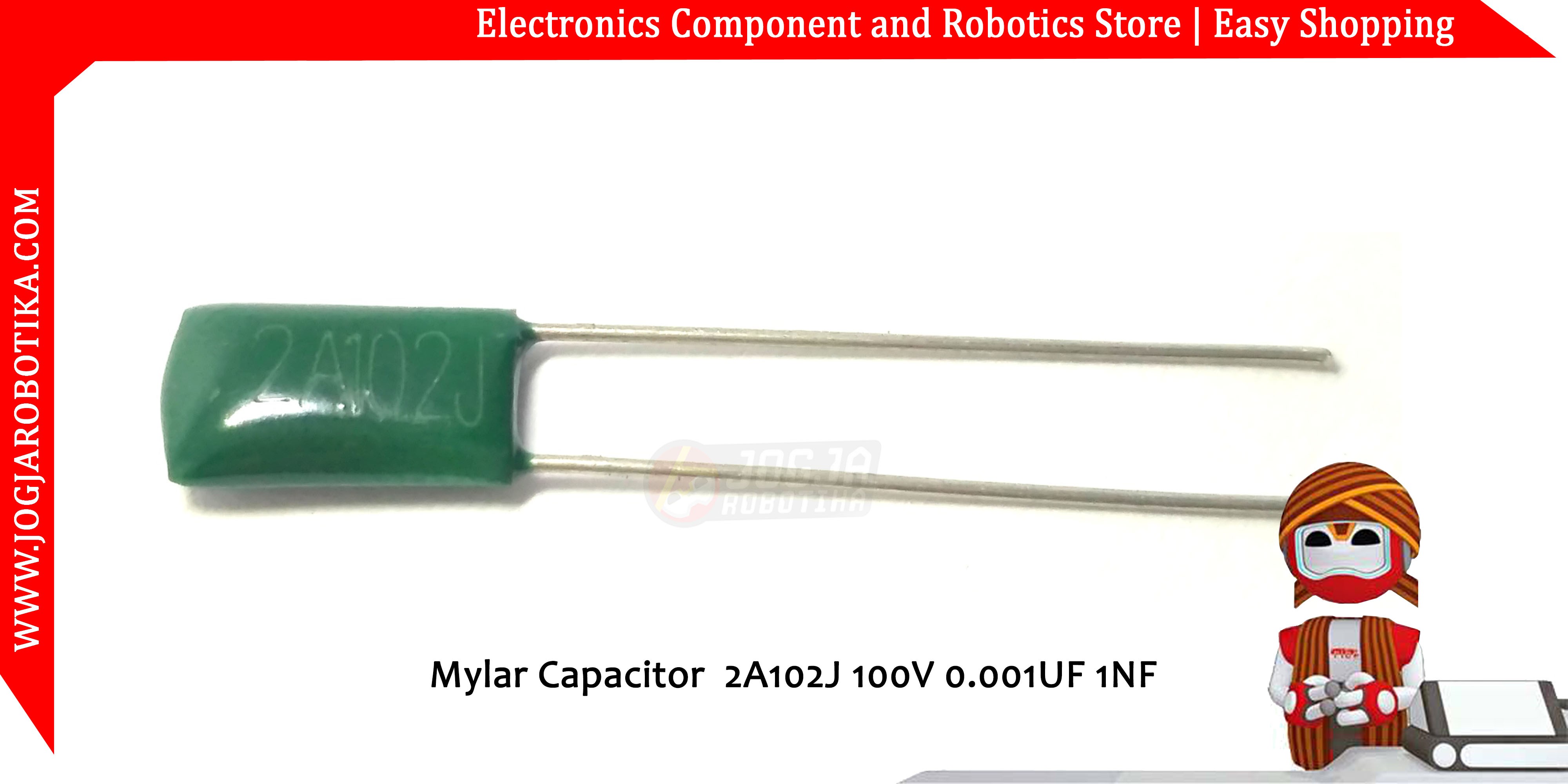 Mylar Capacitor  2A102J 100V 0.001UF 1NF