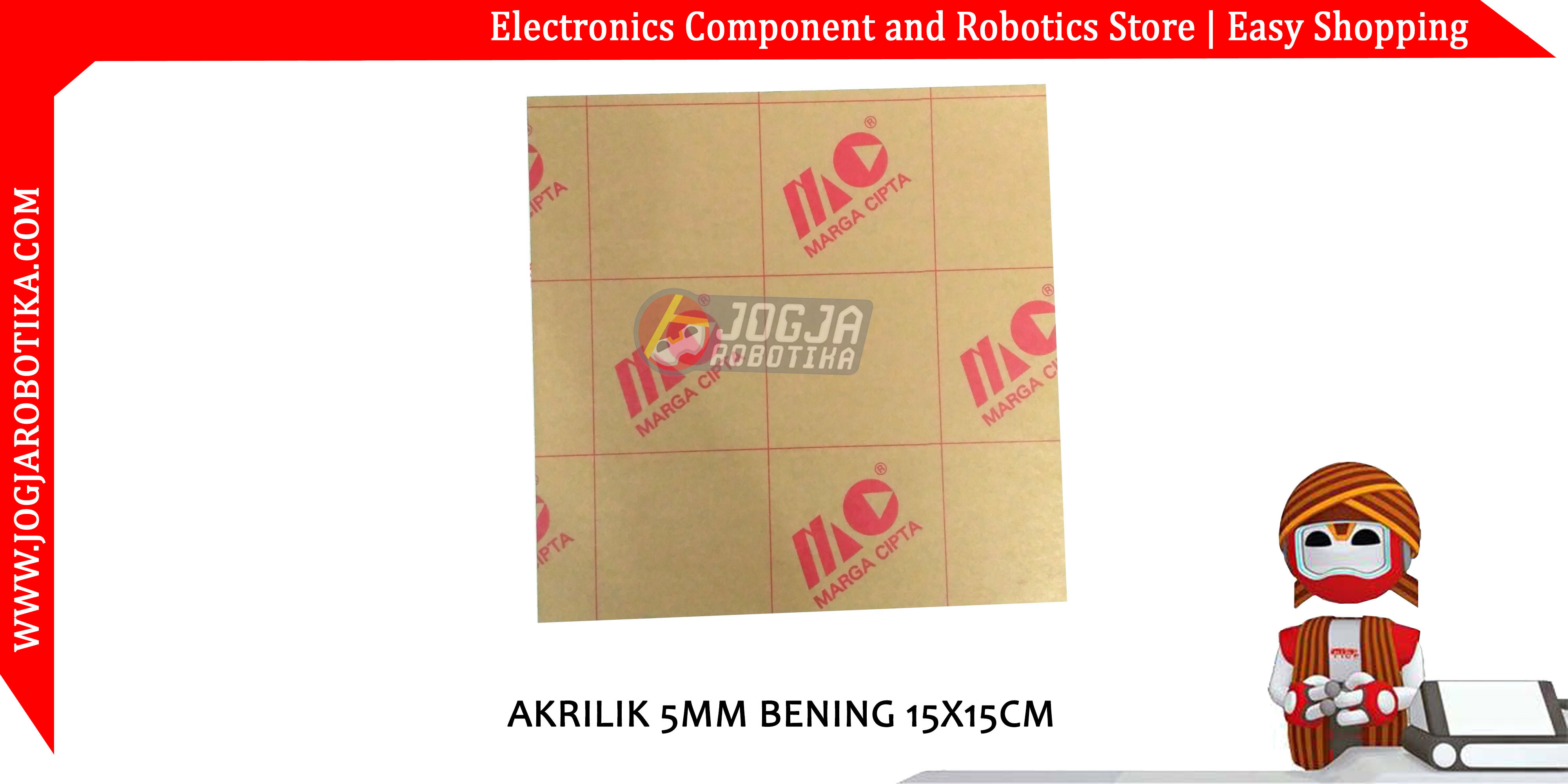 AKRILIK 5MM BENING 15X15CM