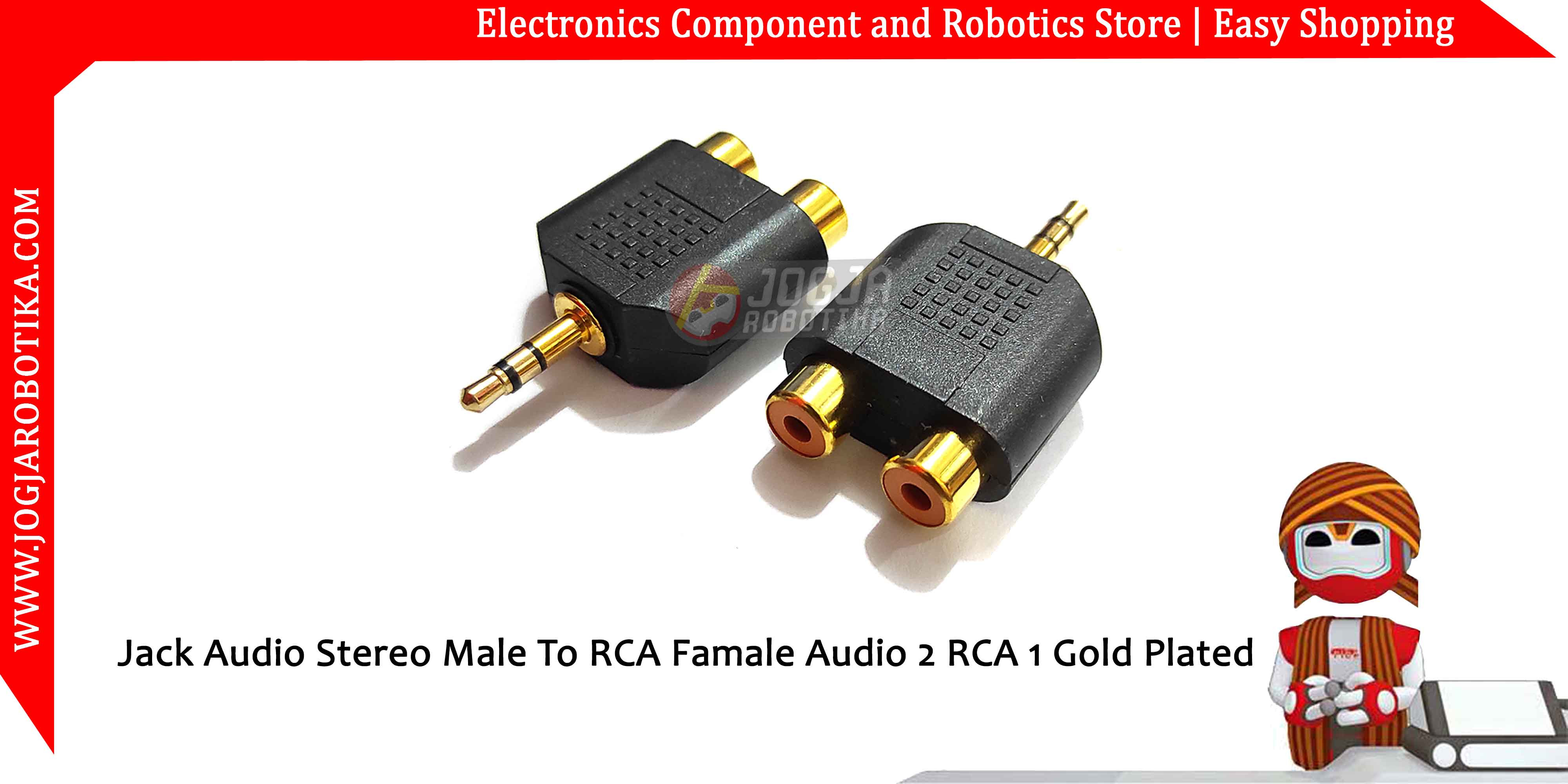 Jack Audio Stereo Male 3.5mm To RCA Famale Audio 2 RCA 1 Gold Plated