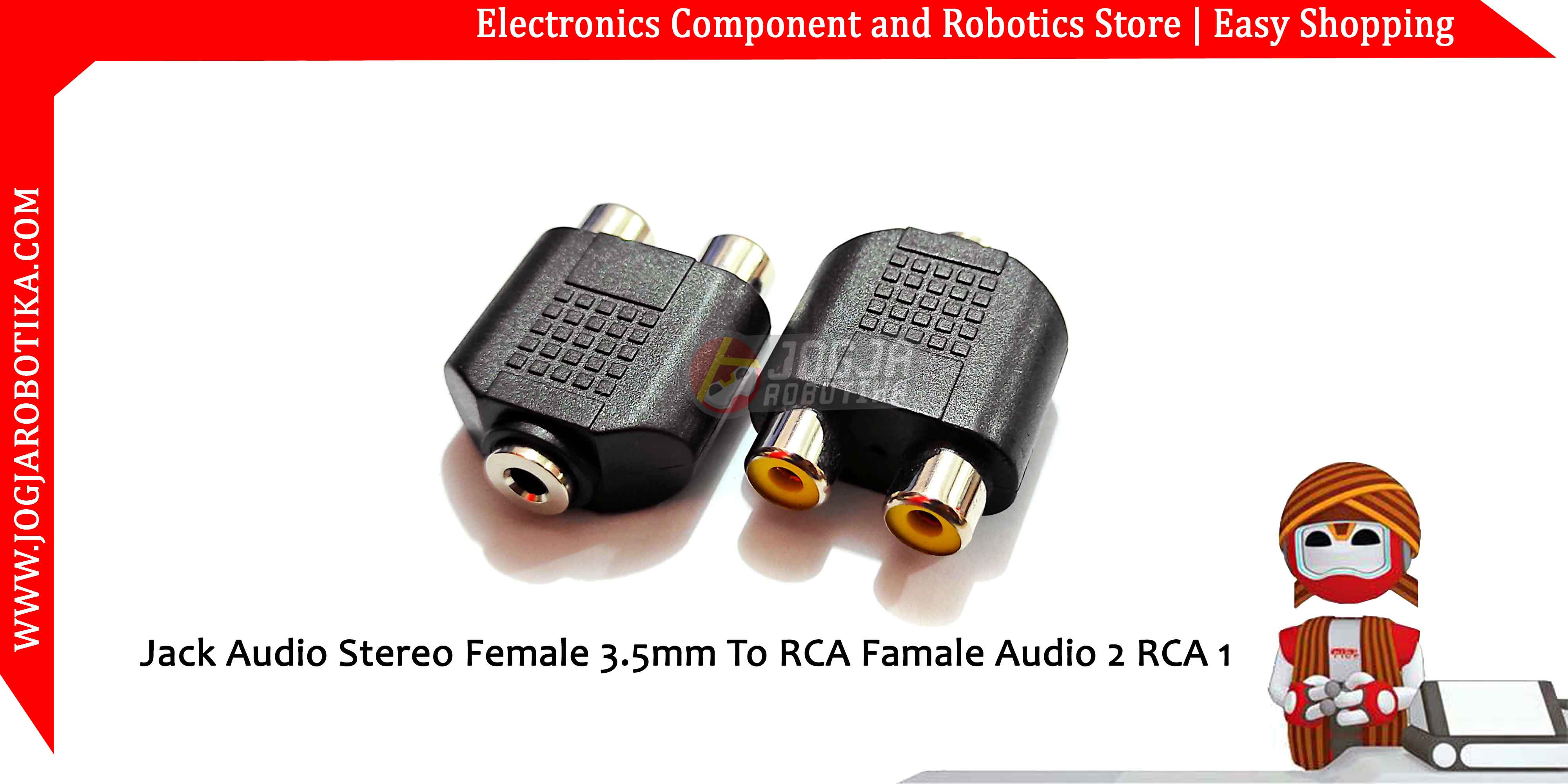 Jack Audio Stereo Female 3.5mm To RCA Famale Audio 2 RCA 1