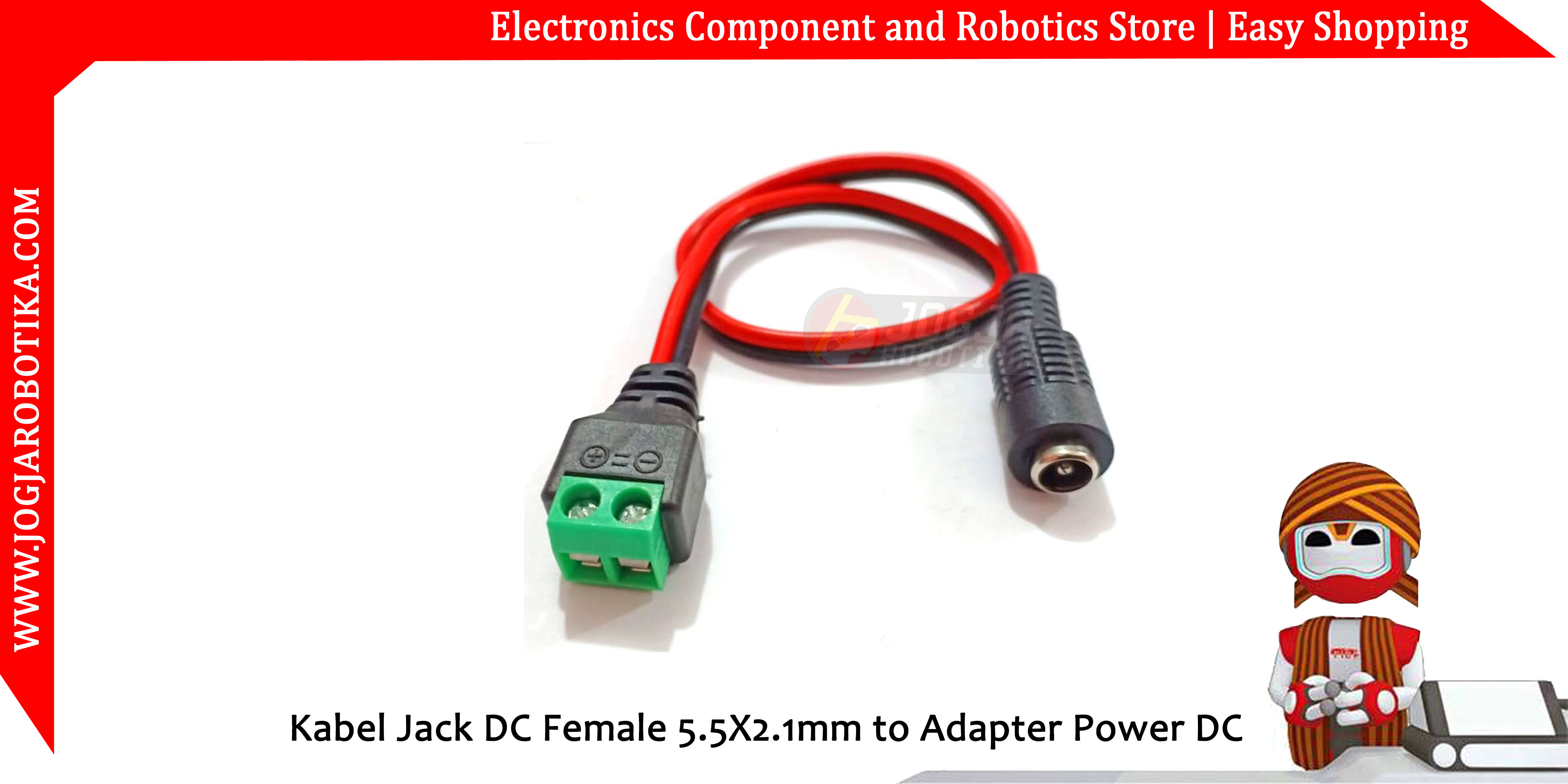 Kabel Jack DC Female 5.5X2.1mm to Adapter Power DC