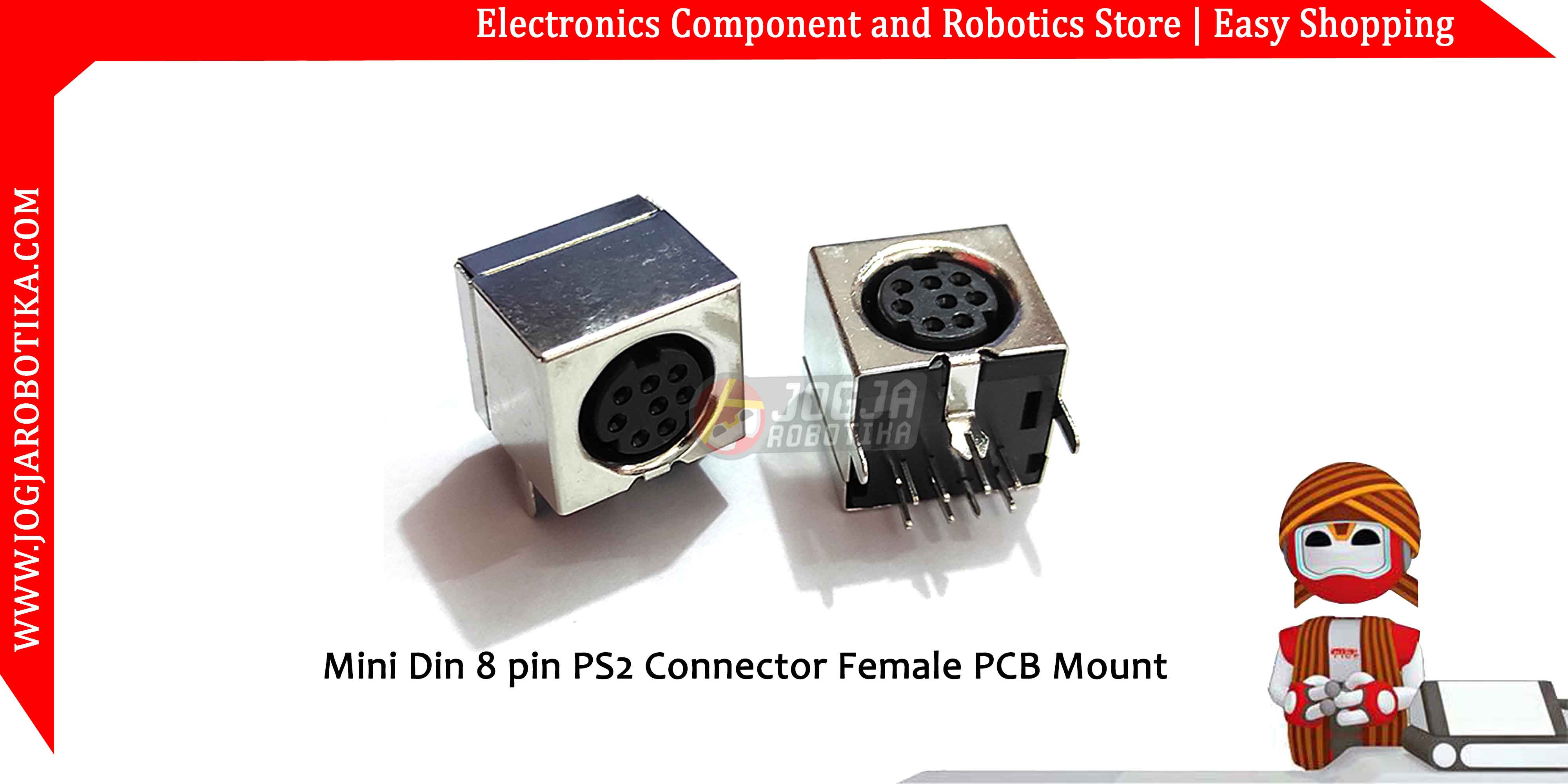 Mini Din 8 pin PS2 Connector Female PCB Mount