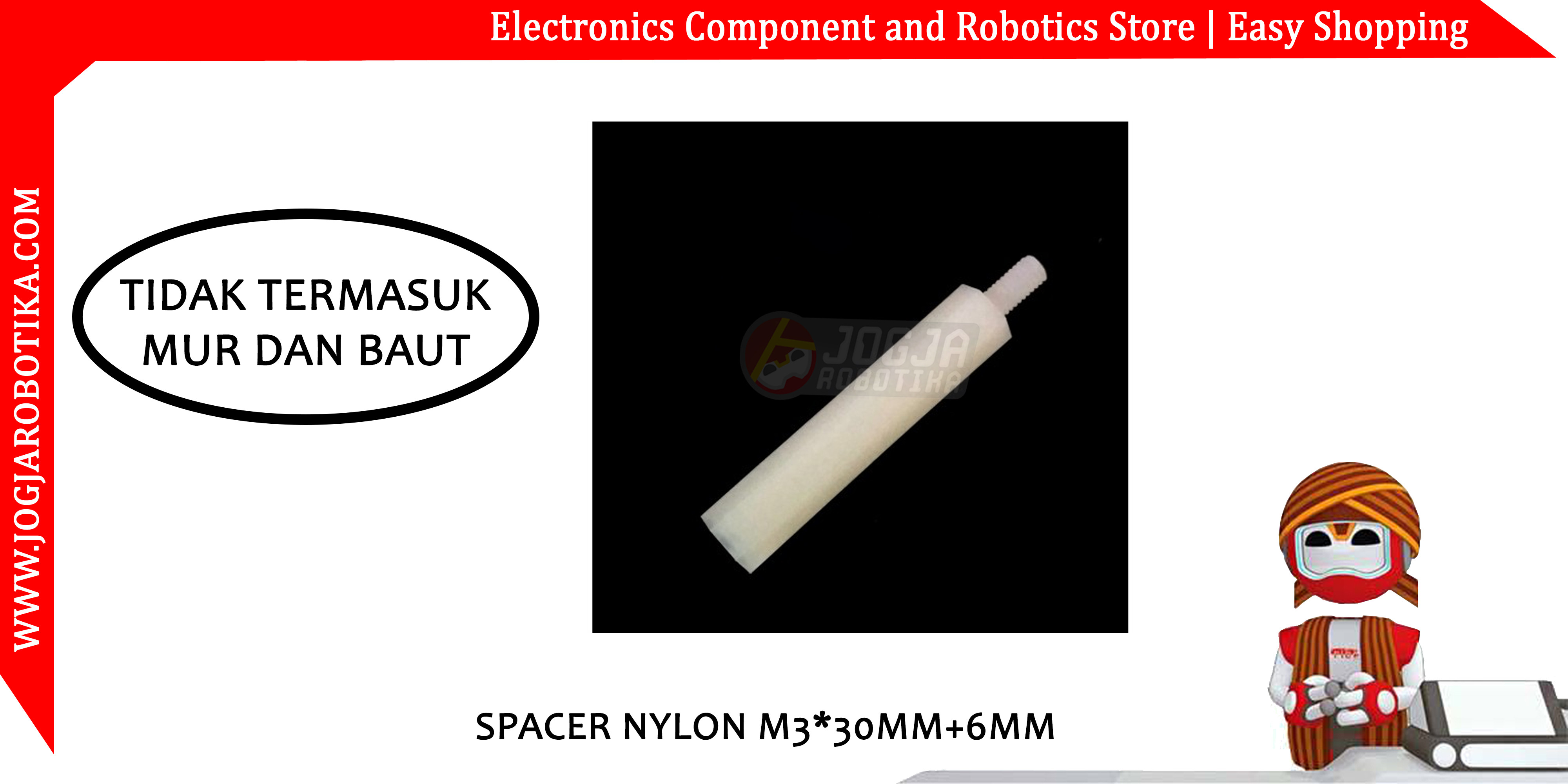 Spacer Nylon M3*30mm+6mm