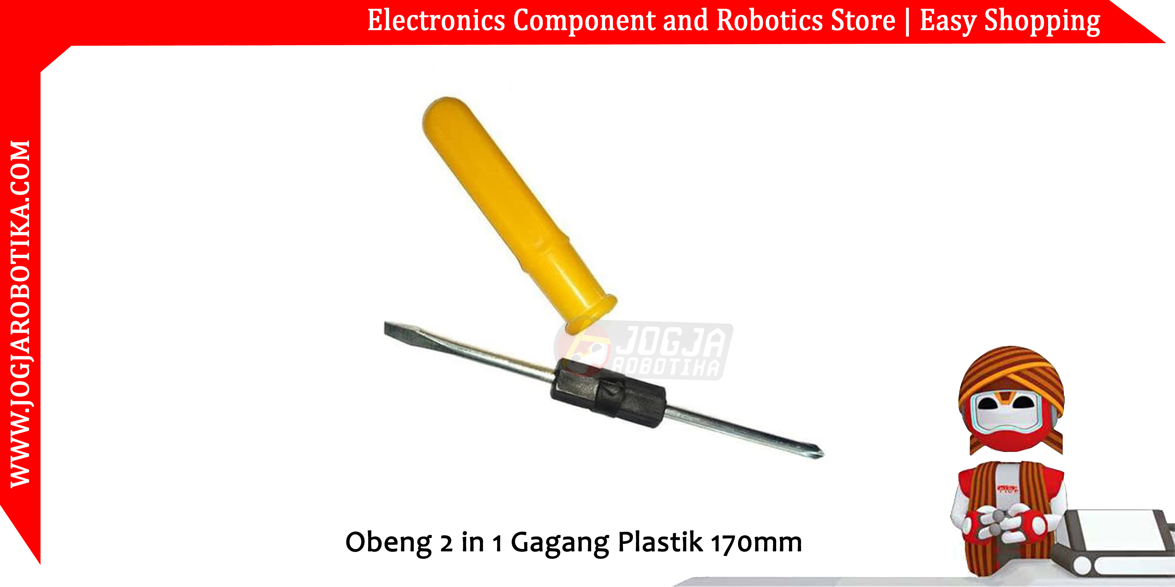 Obeng 2 in 1 Gagang Plastik 170mm