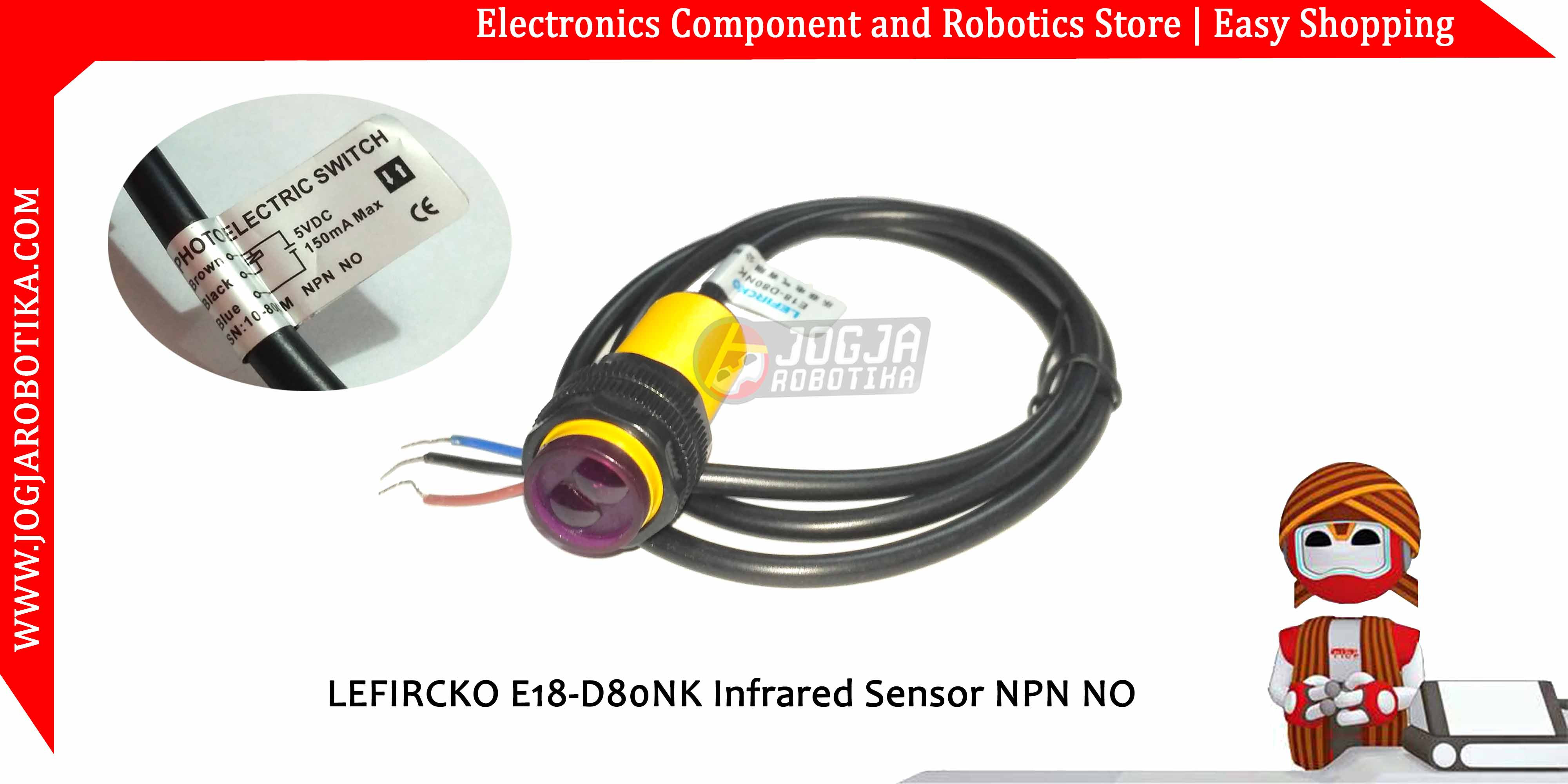 LEFIRCKO E18-D80NK Infrared Sensor NPN NO