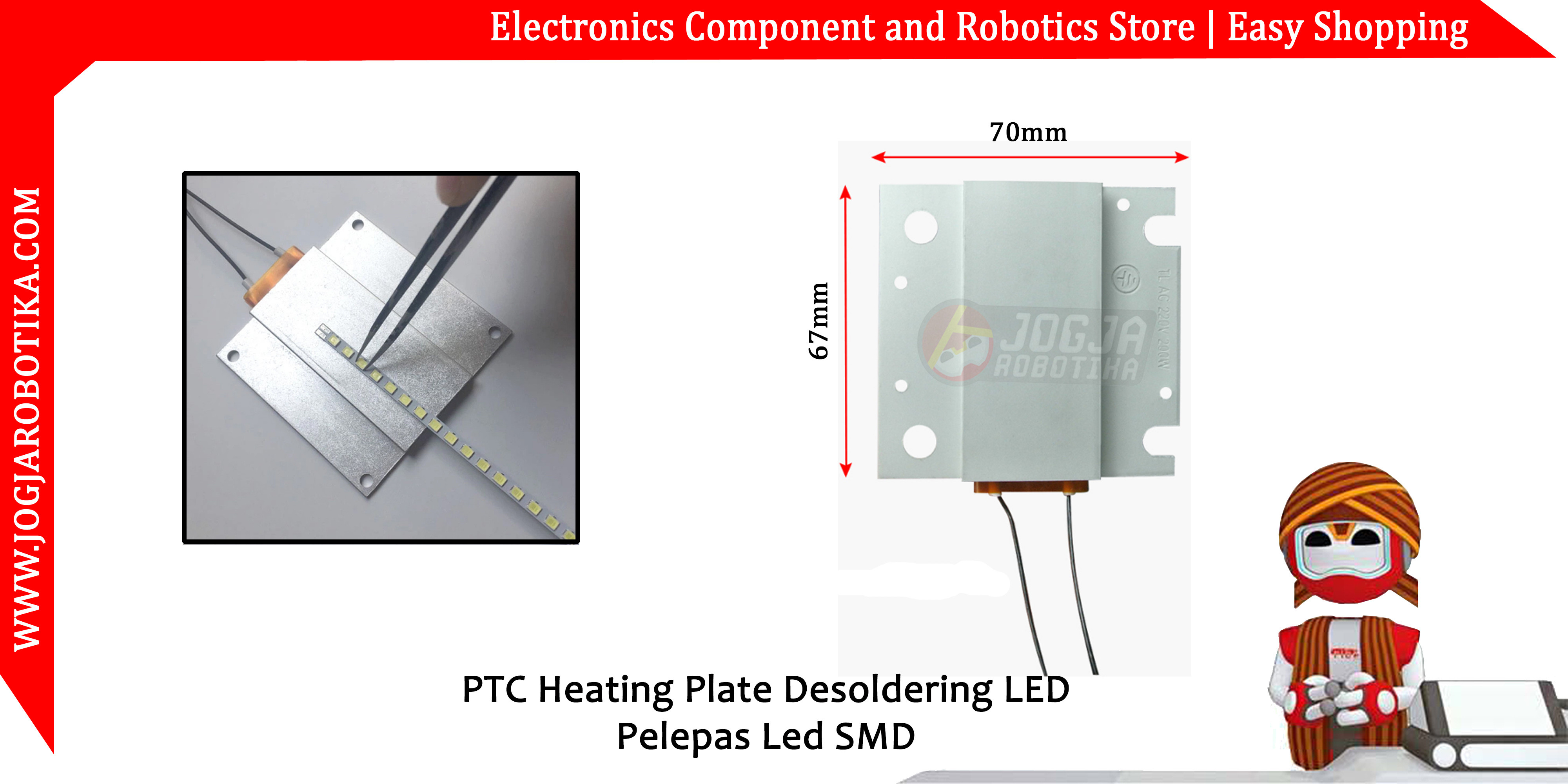 PTC Heating Plate Desoldering LED Pelepas Led SMD