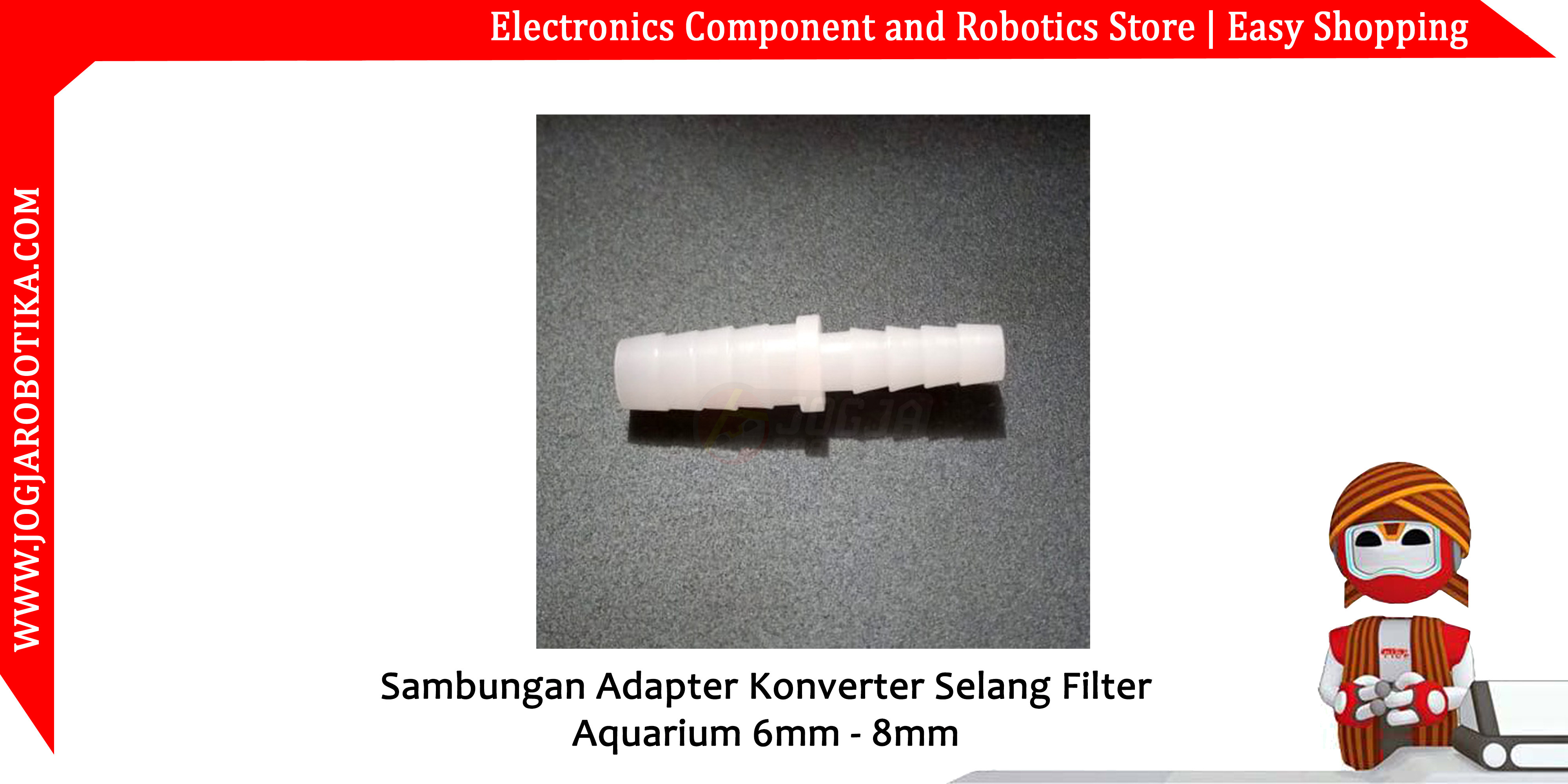 Sambungan Adapter Konverter Selang Filter Aquarium 6mm - 8mm