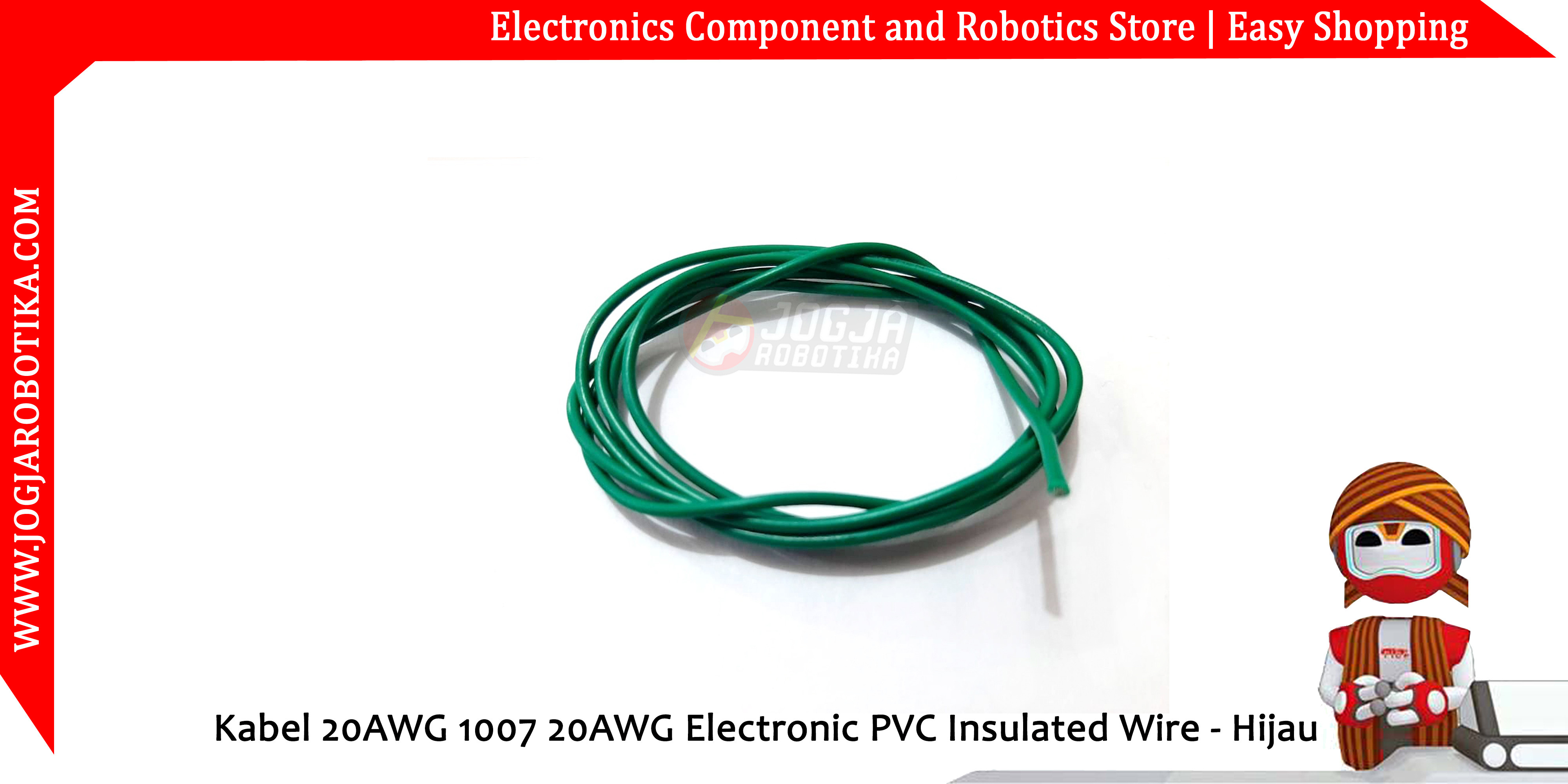 Kabel 20AWG 1007 20AWG Electronic PVC Insulated Wire - Hijau
