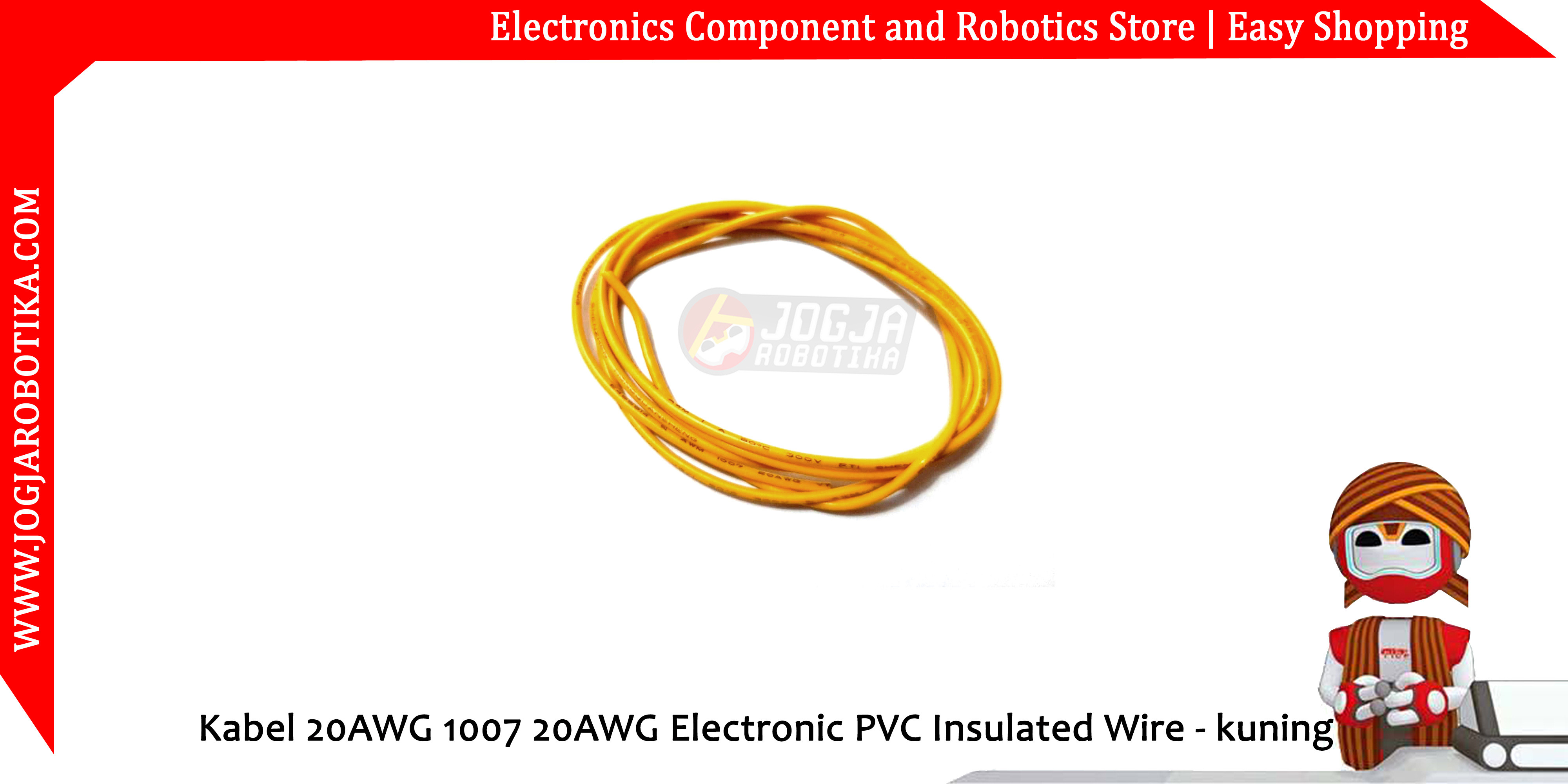 Kabel 20AWG 1007 20AWG Electronic PVC Insulated Wire - Kuning