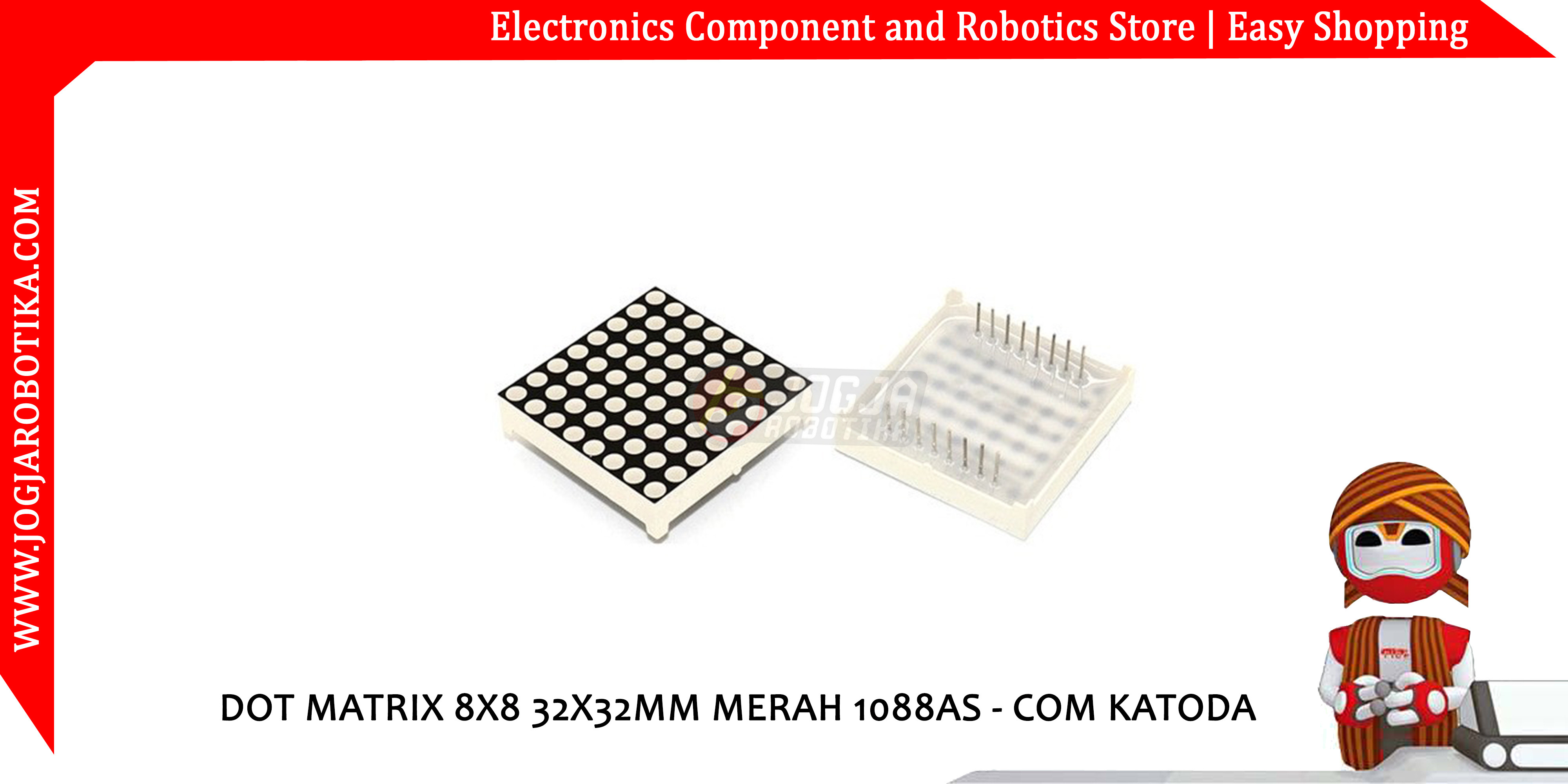 Display Dot Matrix 8x8 38x38mm Merah 1588AS - Com Katoda