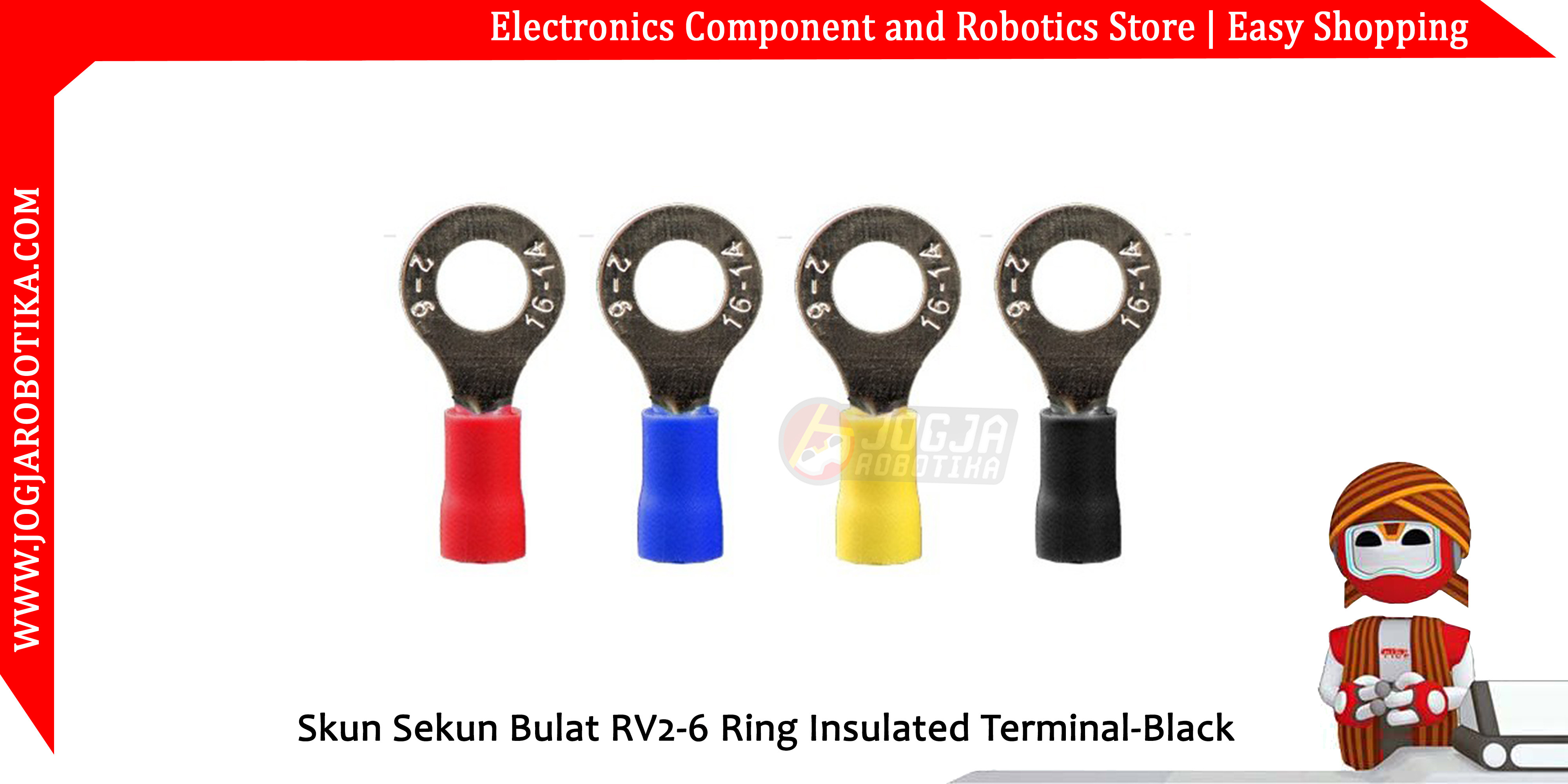 Skun Sekun RV3.5-6 Ring Insulated Terminal-Black