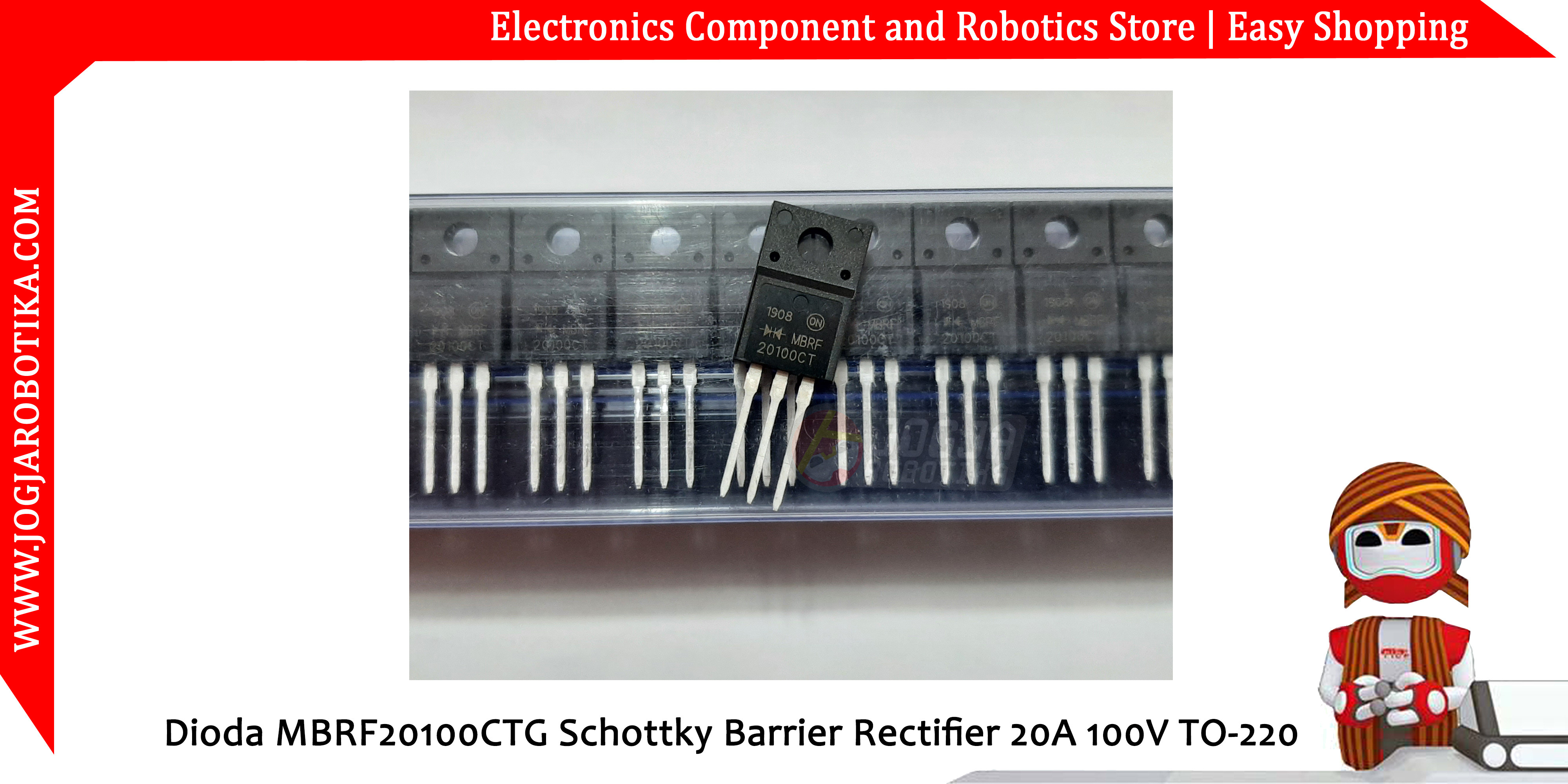 Dioda MBRF20100 MBRF20100CT MBRF20100CTG Schottky Barrier Rectifier 20A 100V TO-220