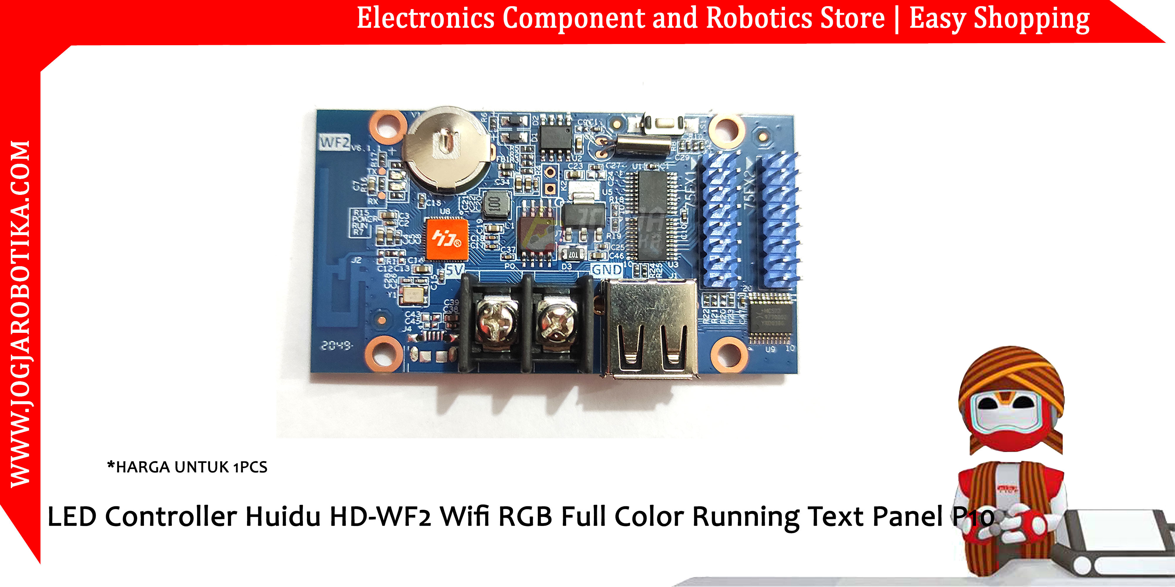 LED Controller Huidu HD-WF2 Wifi Hub 75 RGB Full Color Running Text Panel P10