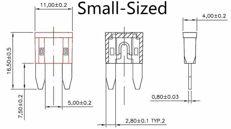 Small Sized Automotive Blade Fuse 10A