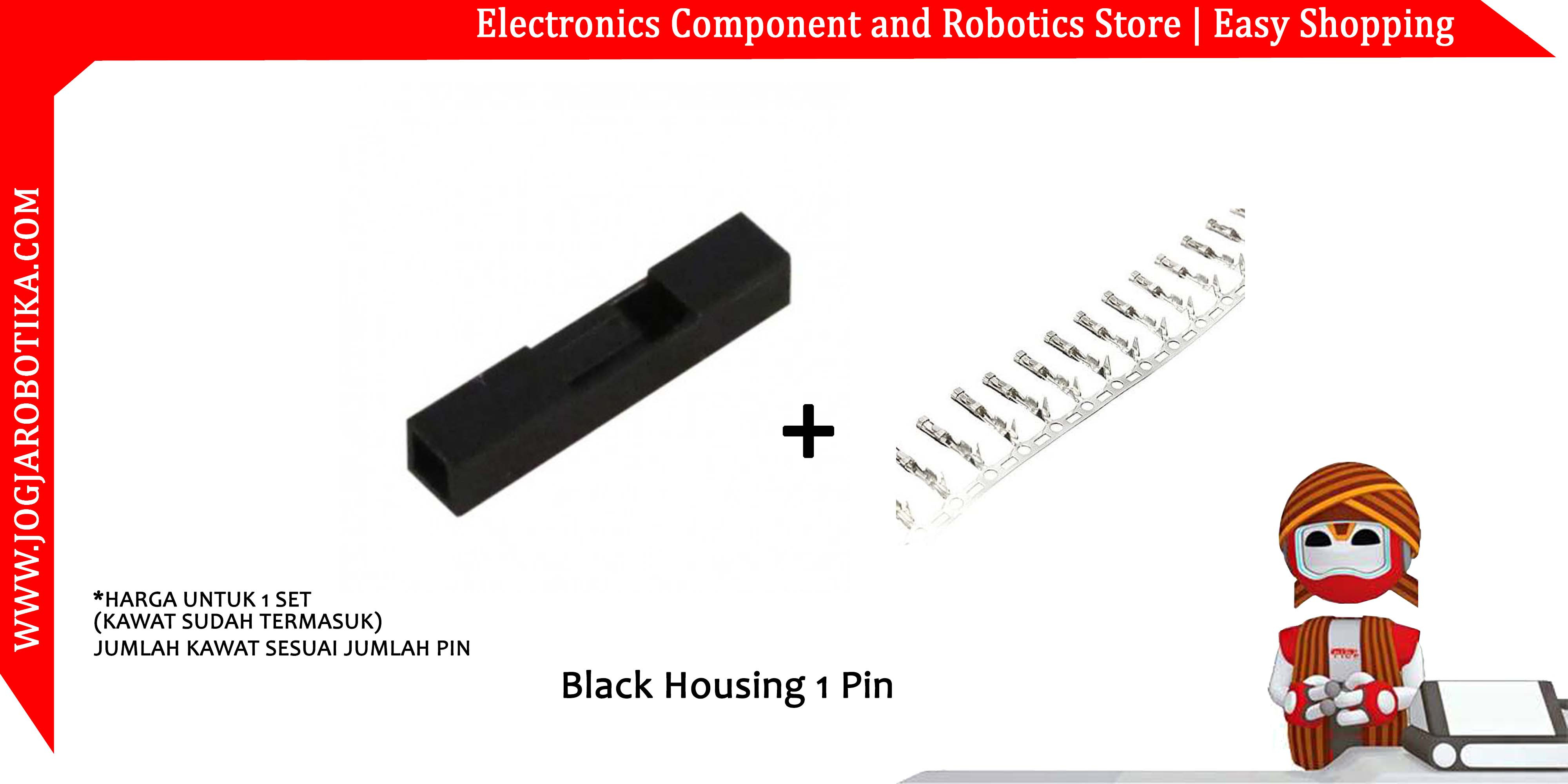 Black Housing 1 Pin