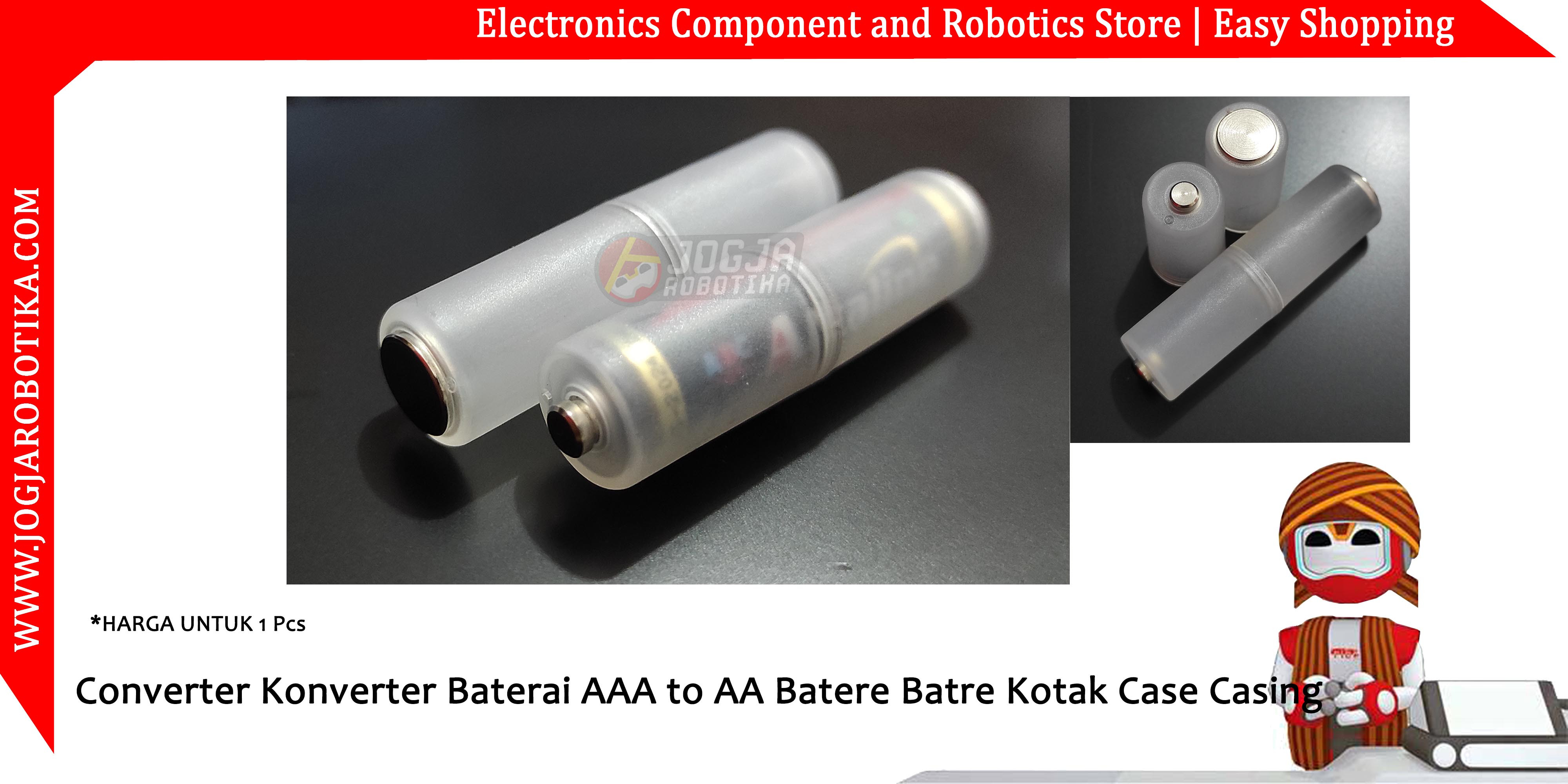 Converter Konverter Baterai AAA to AA Batere Batre Kotak Case Casing
