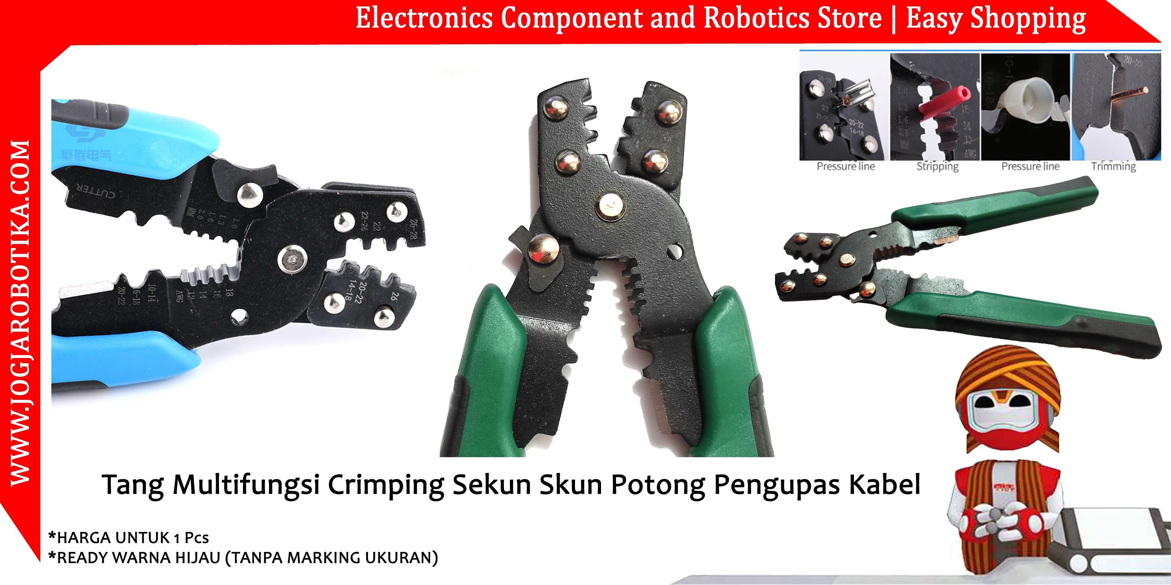 Tang Multifungsi Crimping Sekun Skun Potong Pengupas Kabel