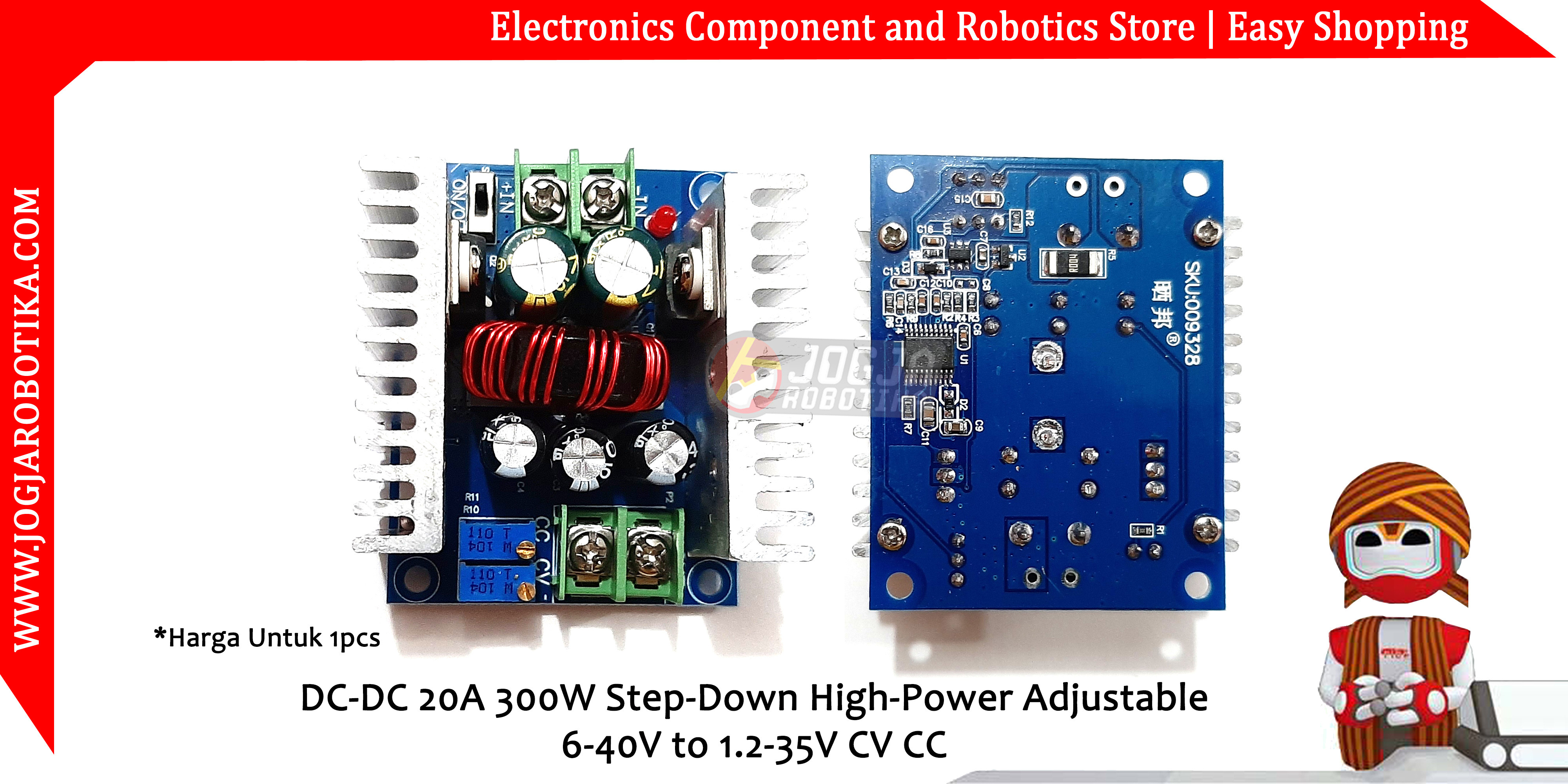 DC-DC 20A 300W Step-Down High-Power Adjustable 6-40V to 1.2-35V CV CC