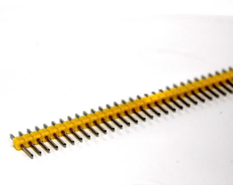 1x40 Pin Male Header Single Row (2.54 mm)-Yellow