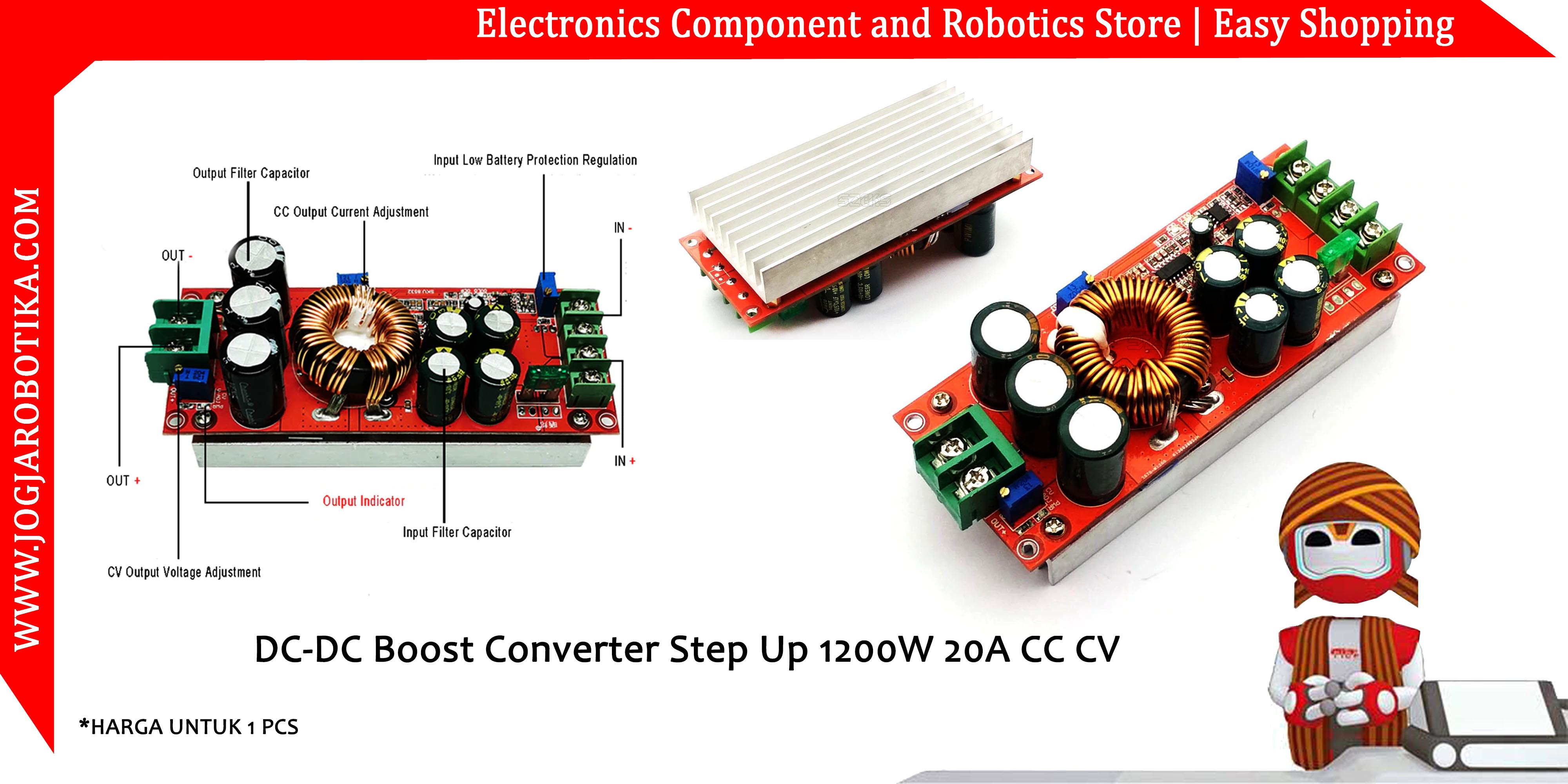 DC-DC Boost Converter Step Up 1200W 20A CC CV