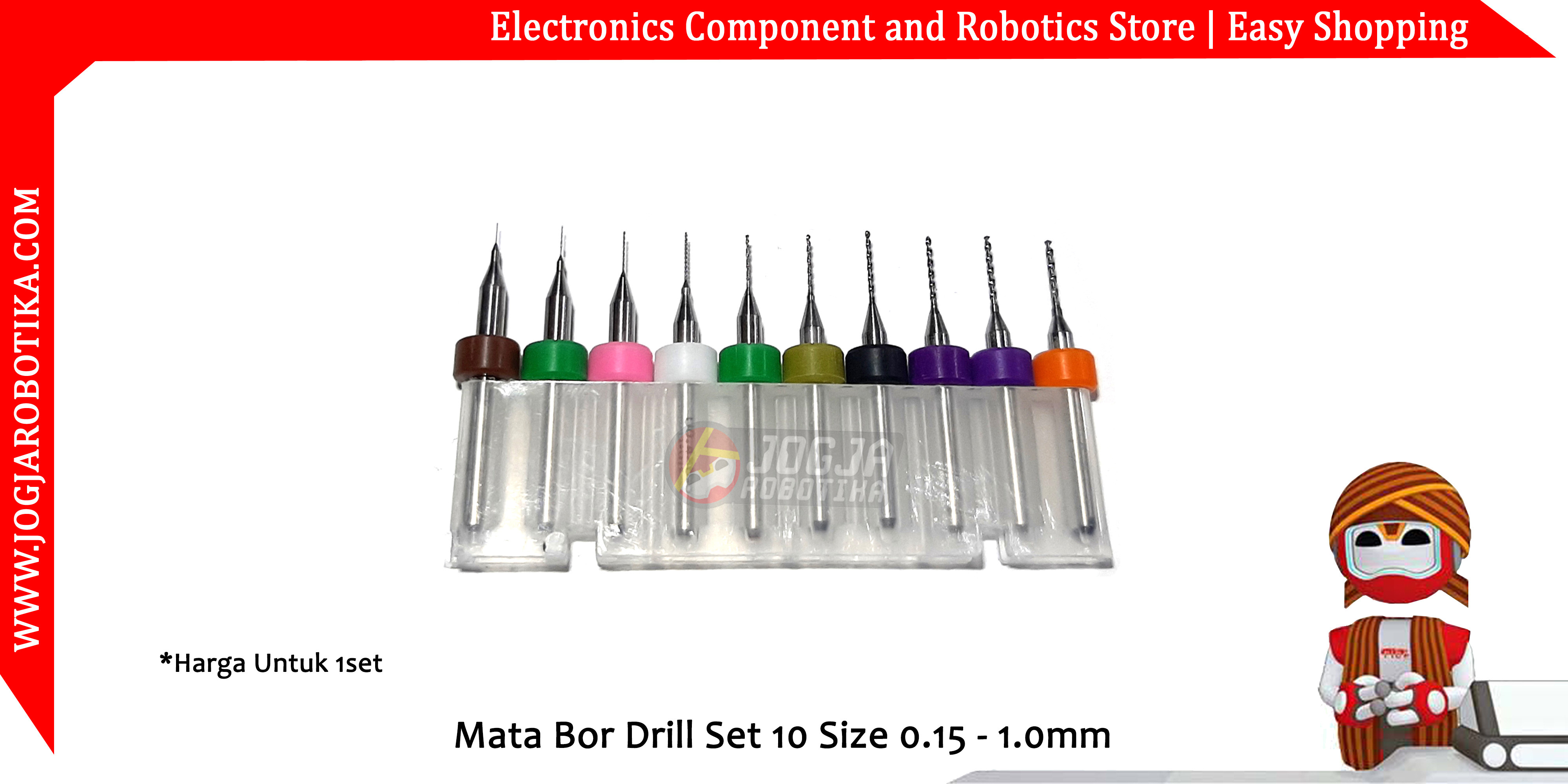 Mata Bor Drill Set 10 Size 0.15 - 1.0mm