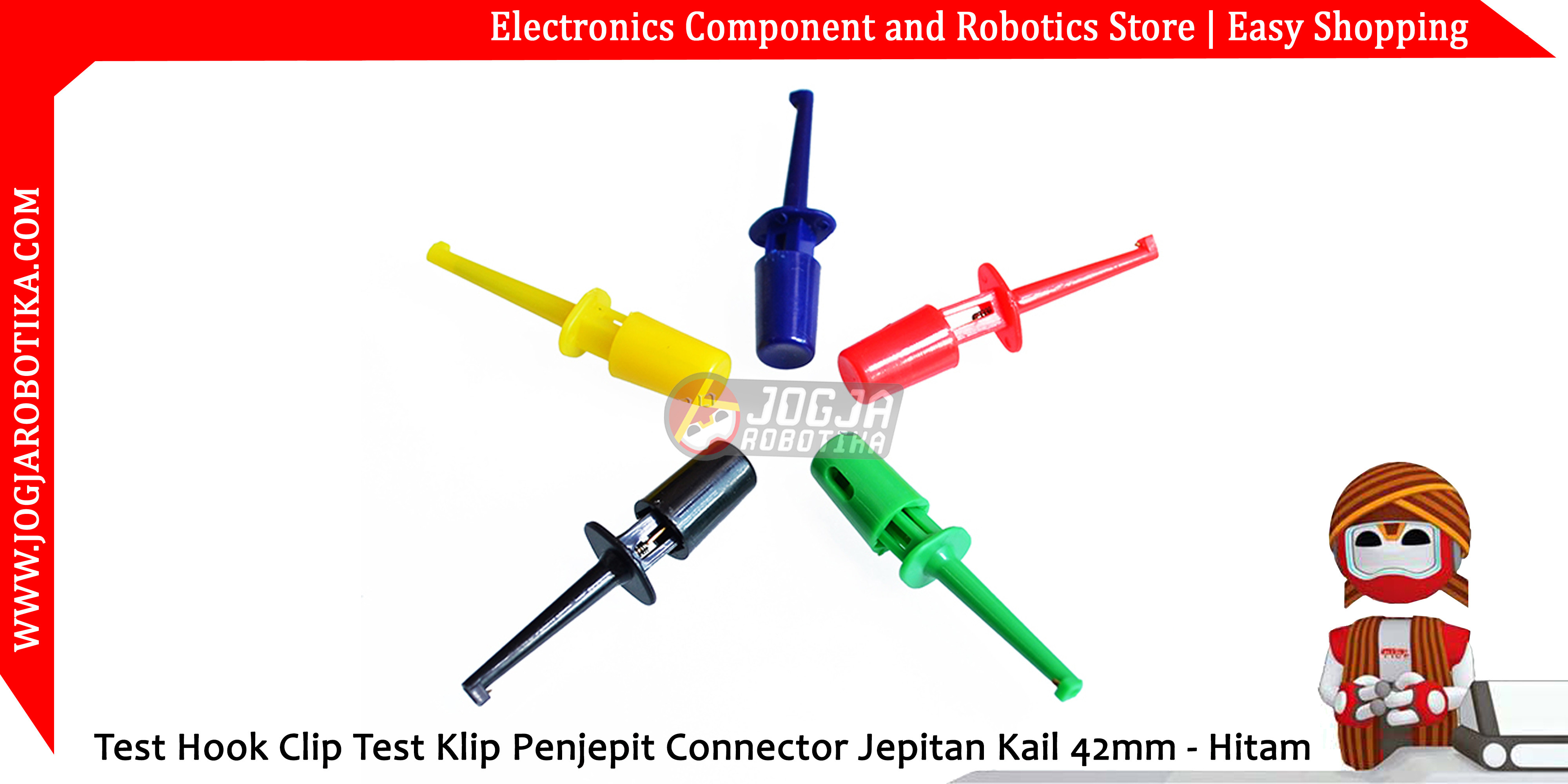 Test Hook Clip Test Klip Penjepit Connector Jepitan Kail 42mm - Hitam