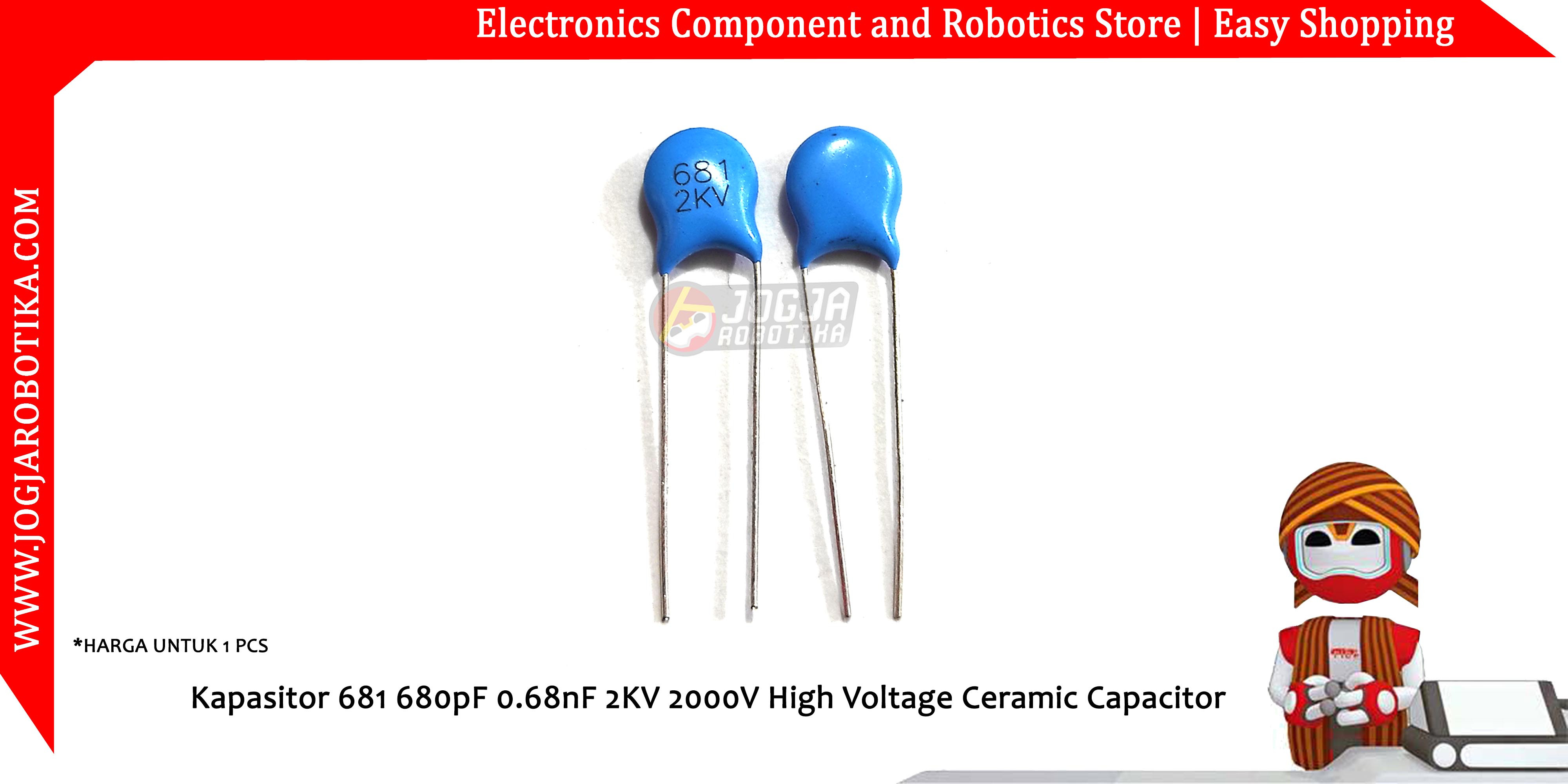Kapasitor 681 680pF 0.68nF 2KV 2000V High Voltage Ceramic Capacitor