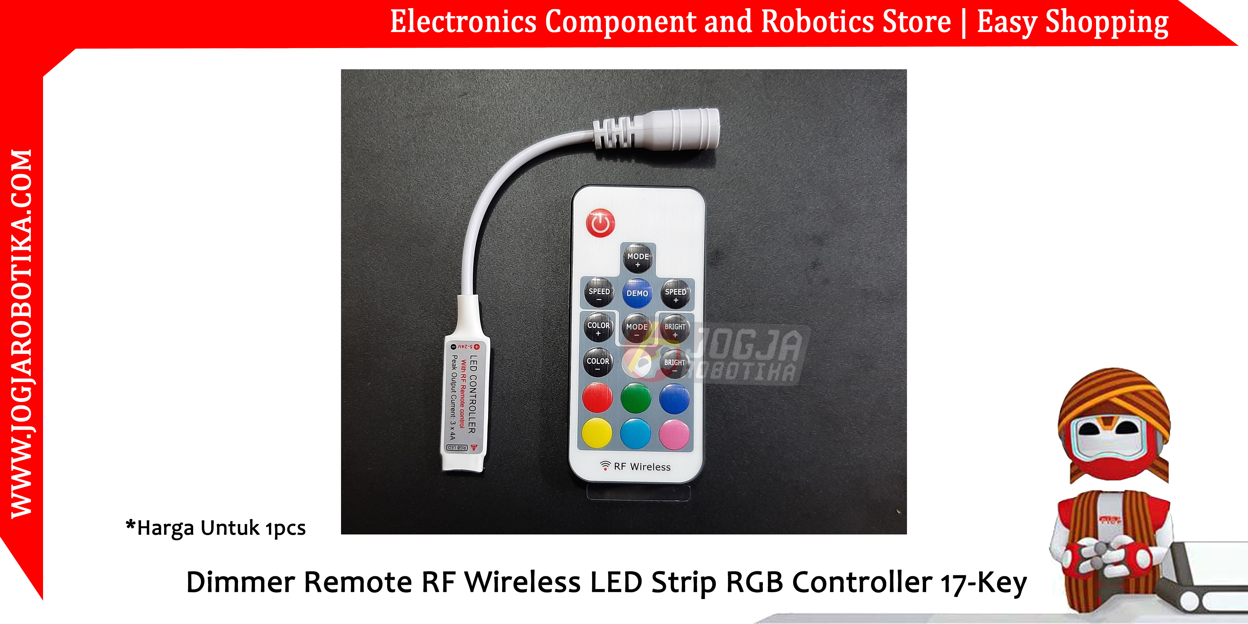 Dimmer Remote RF Wireless LED Strip RGB Controller 17-Key