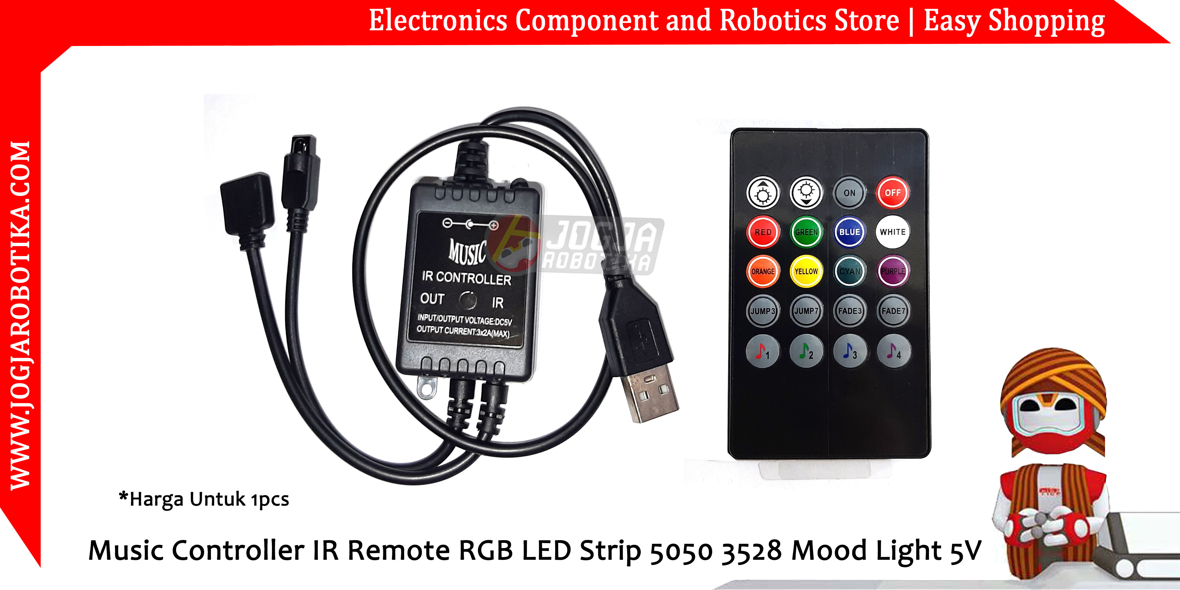Music Controller IR Remote RGB LED Strip 5050 3528 Mood Light 5V