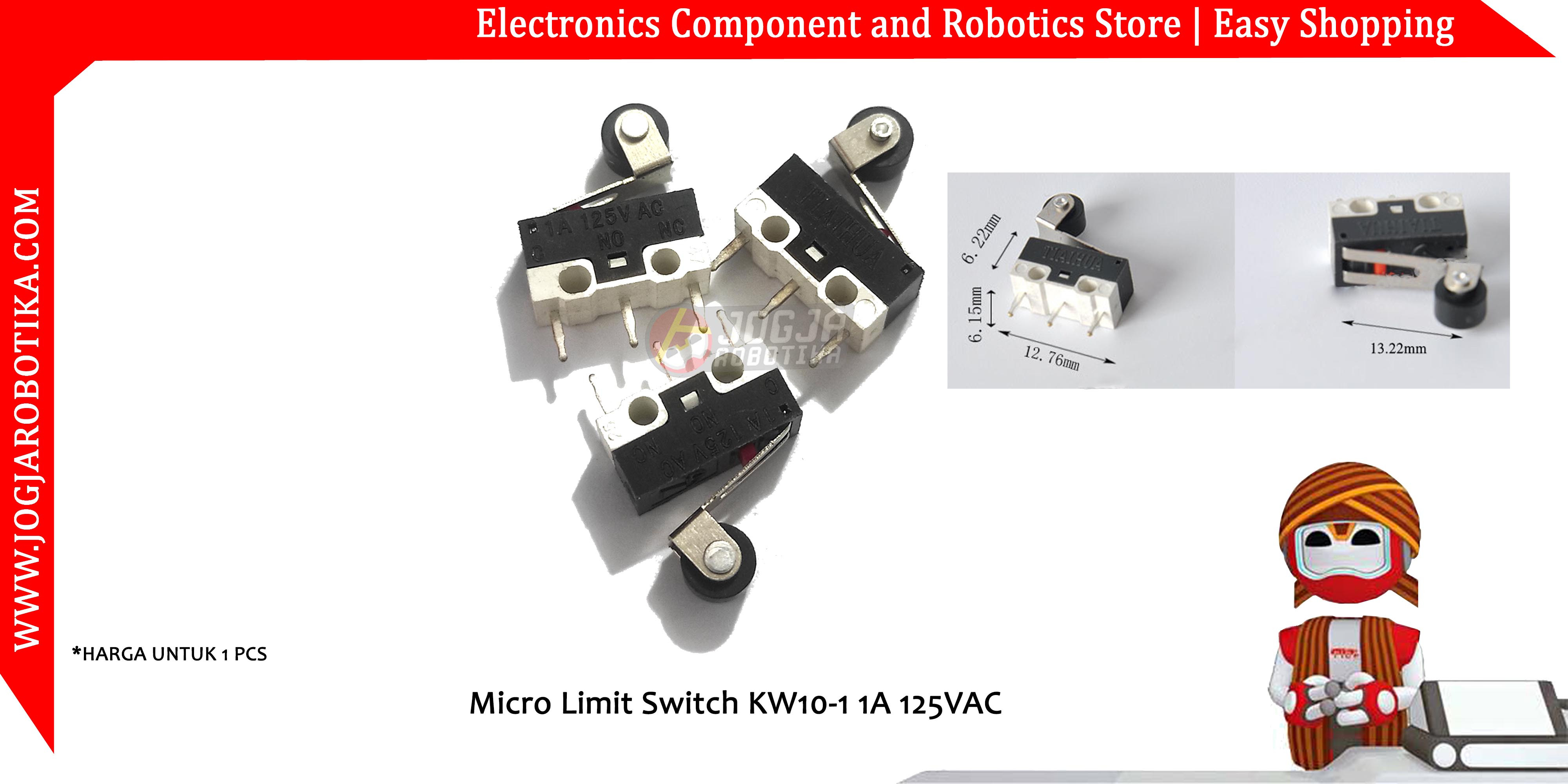 Micro Limit Switch with Roller Roda KW10-1 1A 125VAC 125 V