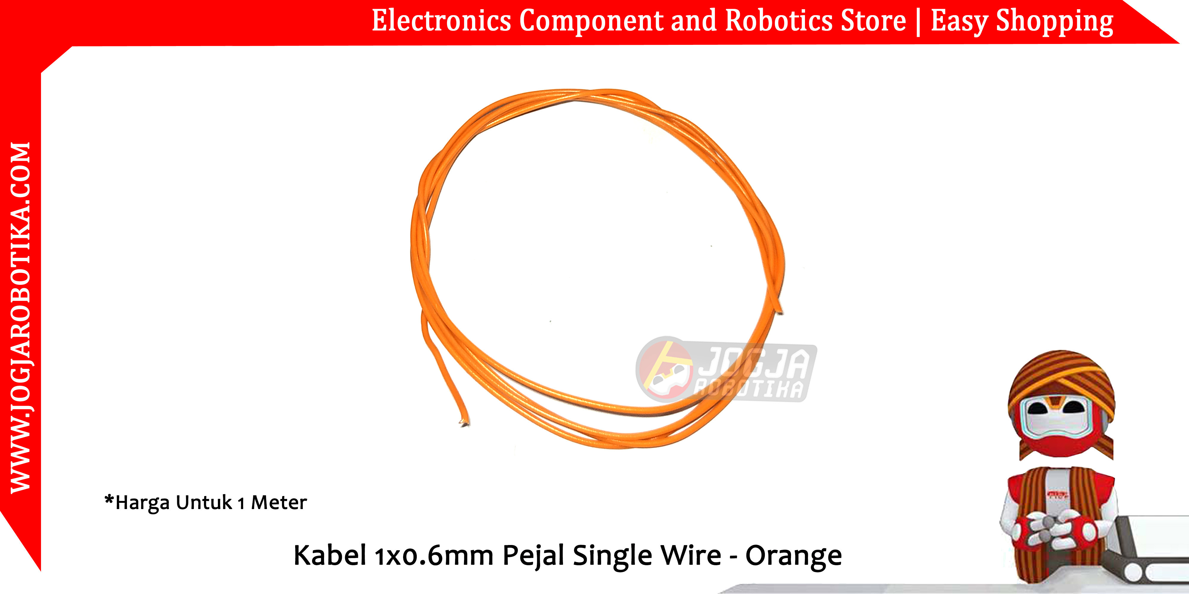 Kabel 1x0.6mm Pejal Single Wire - Orange