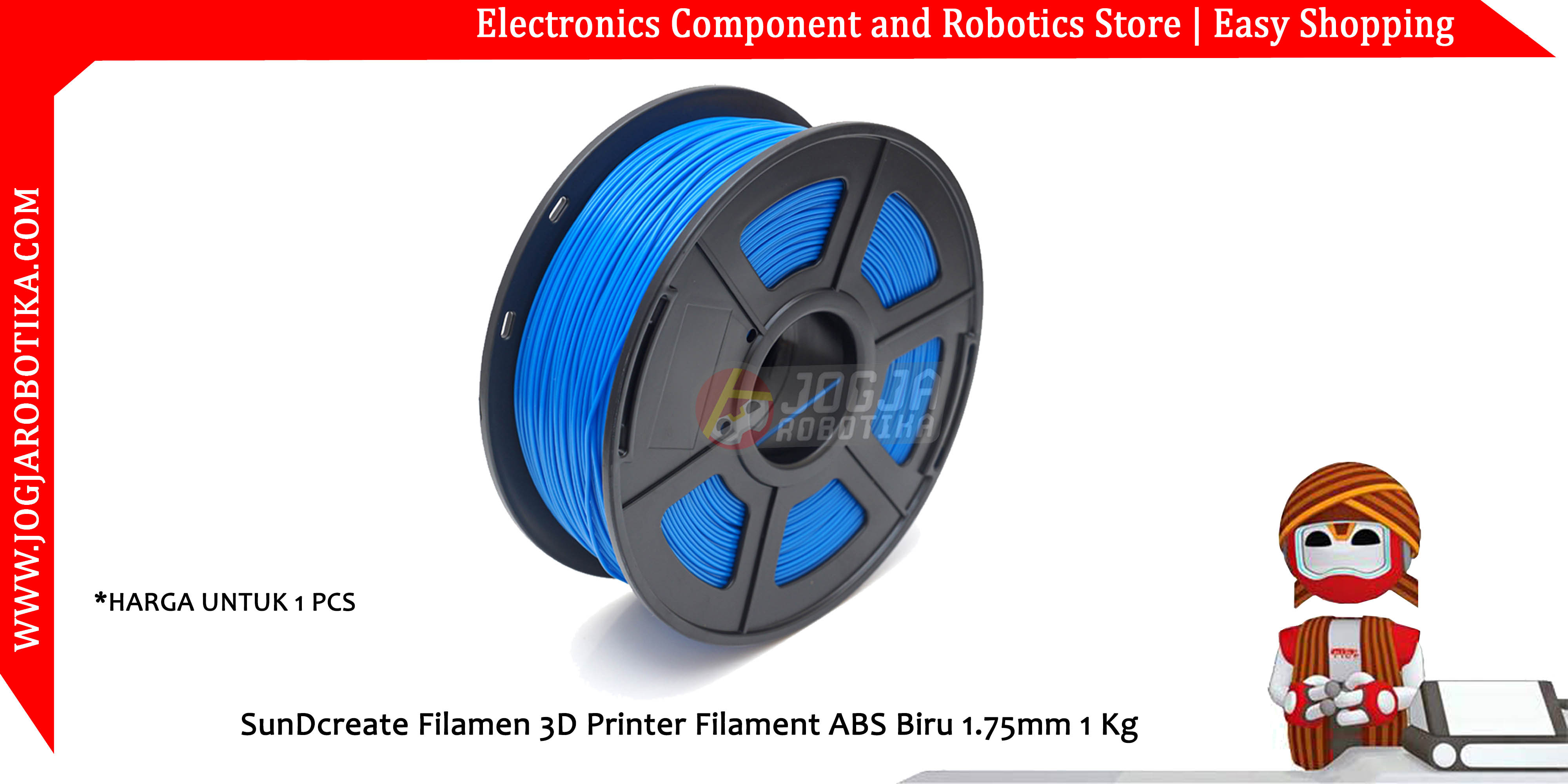 SunDcreate Filamen 3D Printer Filament ABS Biru 1.75mm 1 Kg