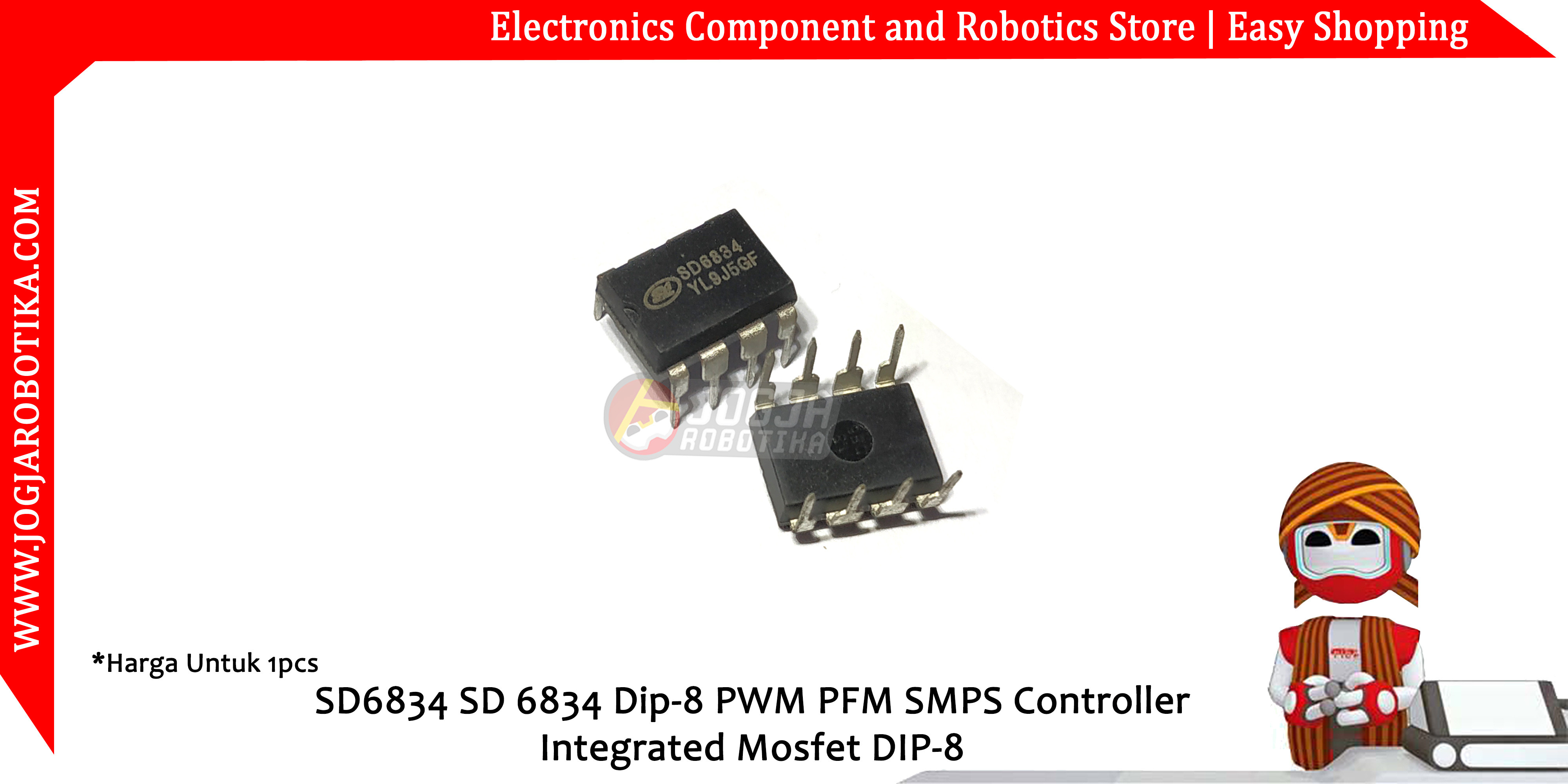 SD6834 SD 6834 Dip-8 PWM PFM SMPS Controller Integrated Mosfet DIP-8