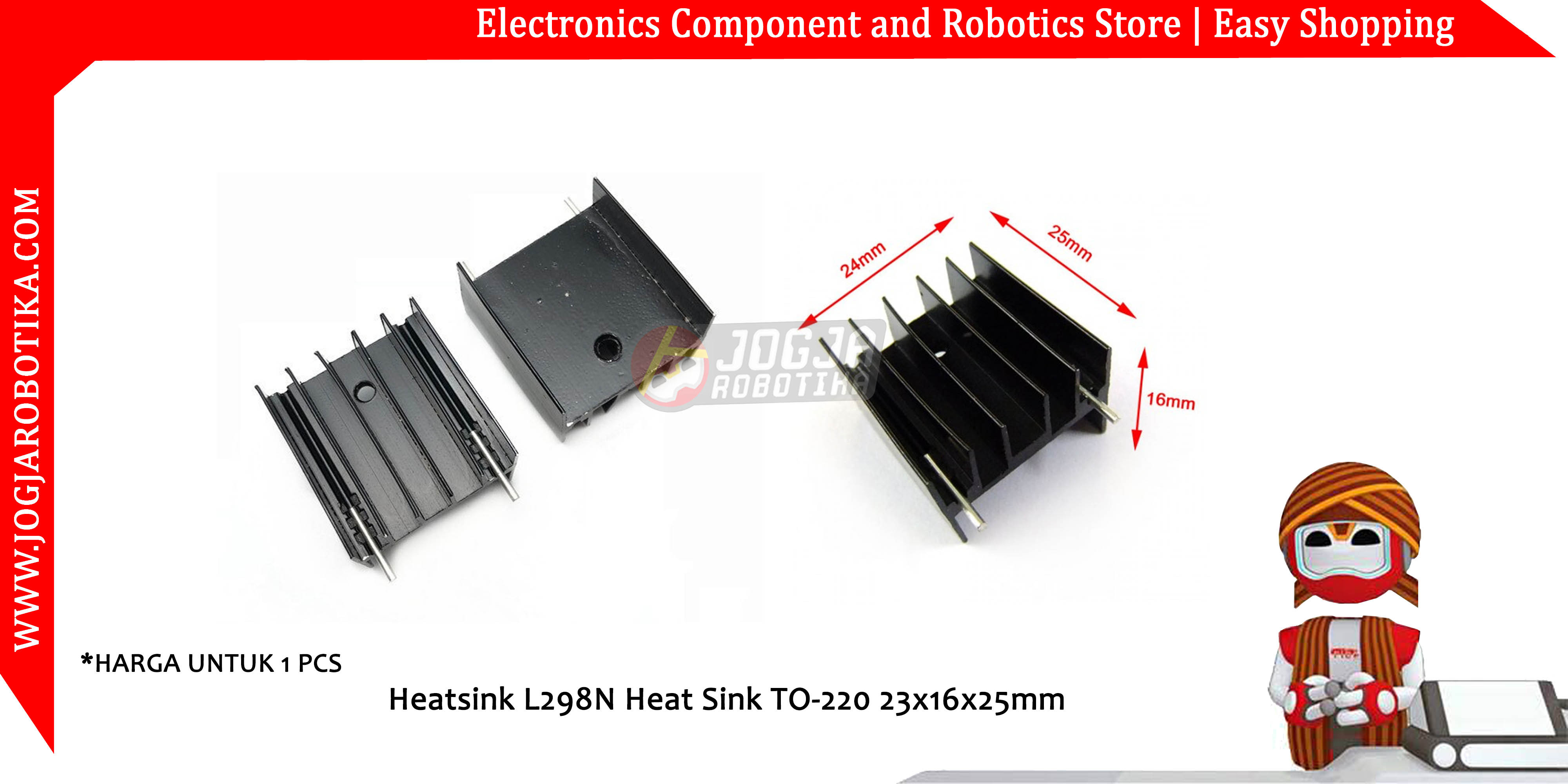 Heatsink L298N Heat Sink TO-220 23x16x25mm