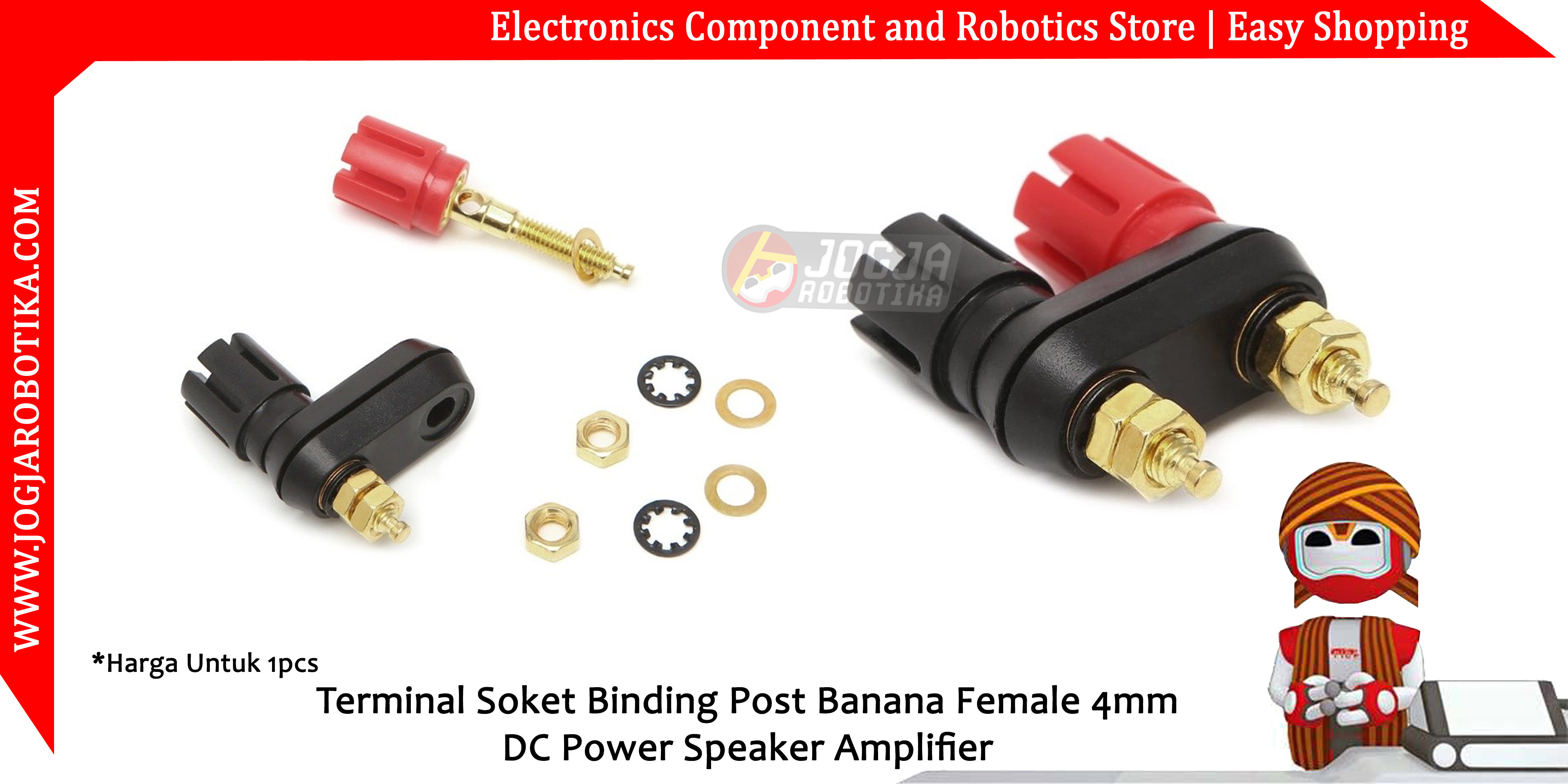 Terminal Soket Binding Post Banana Female 4mm DC Power Speaker Amplifier